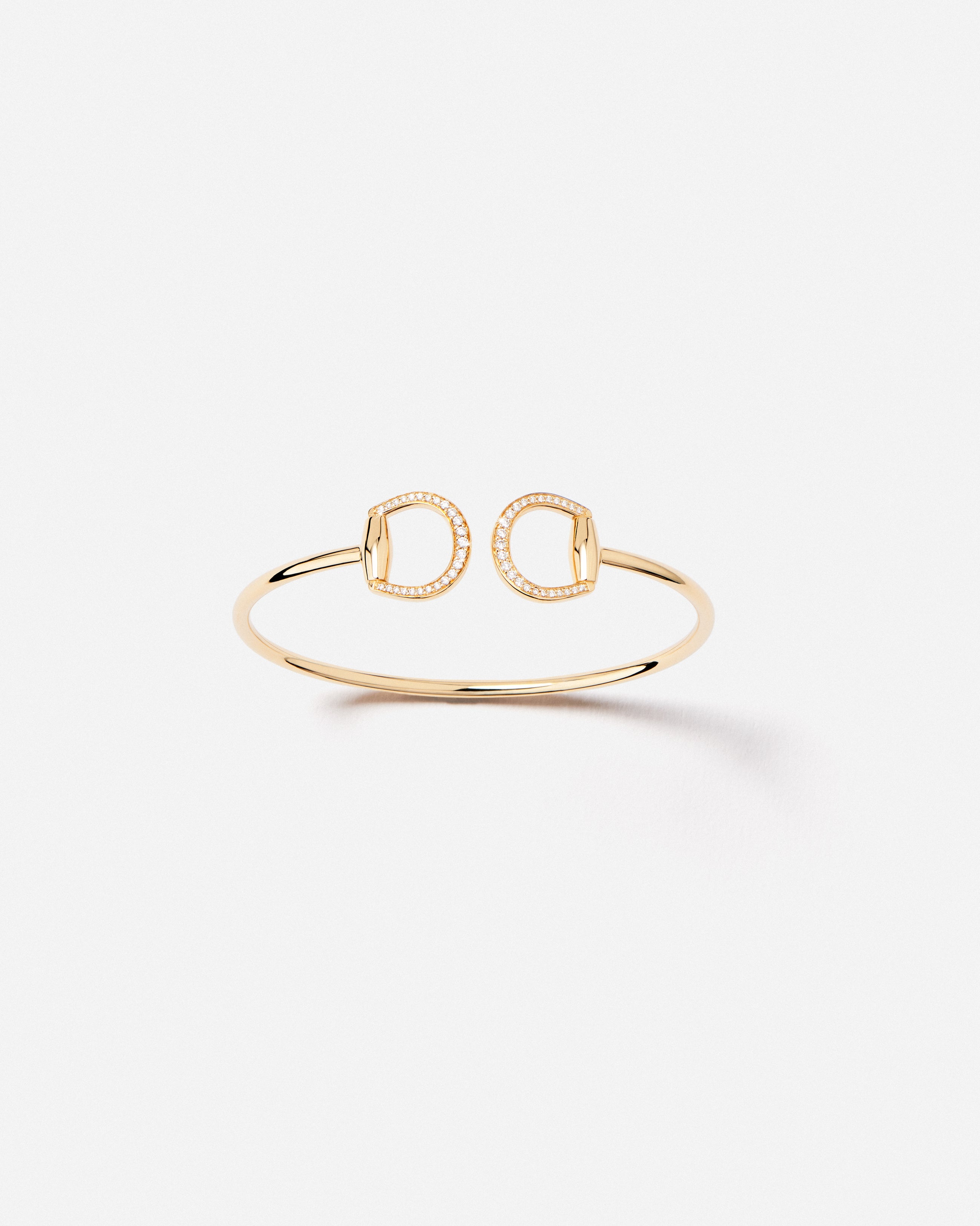 Connection Bangle in 18k Yellow Gold with White Diamonds