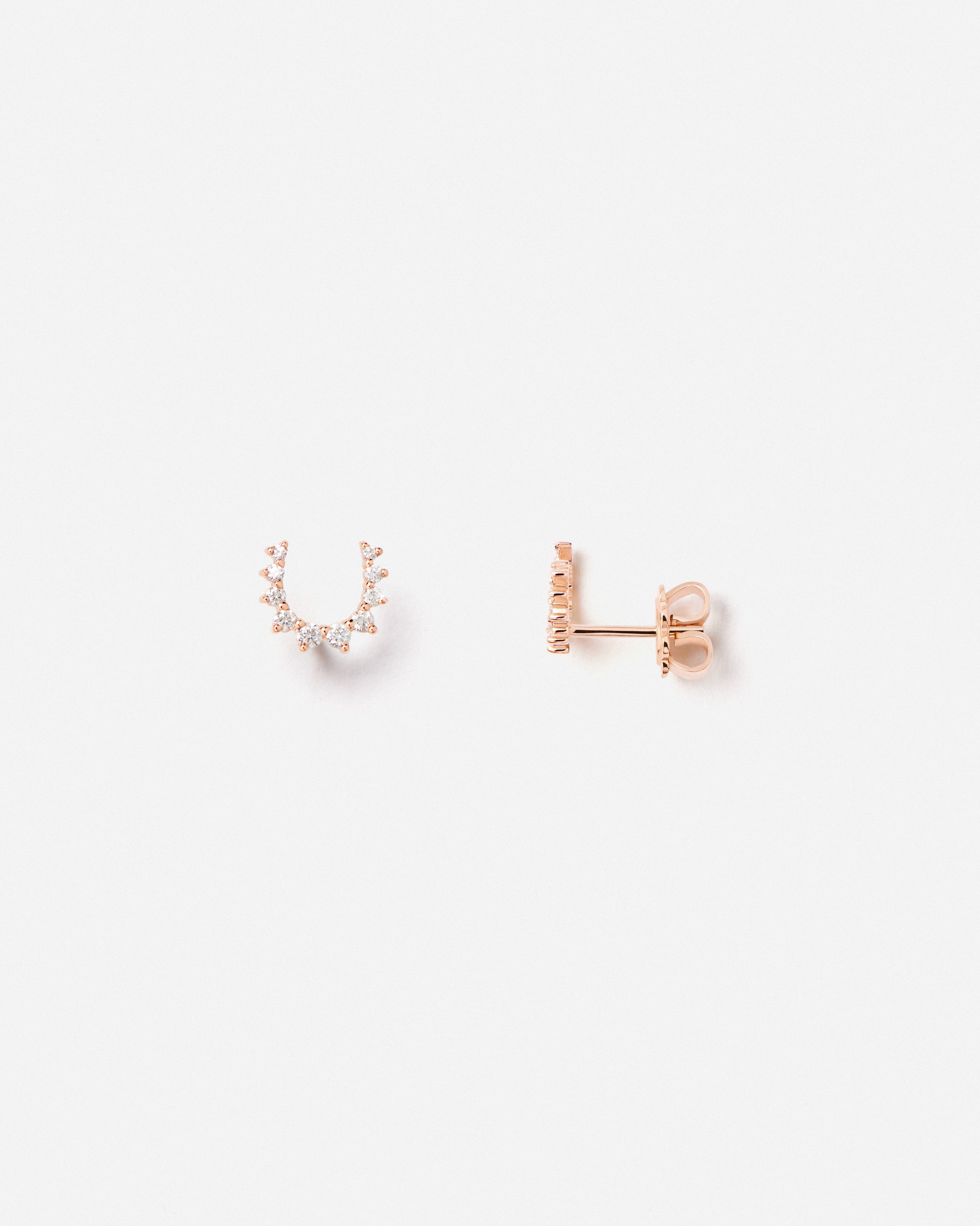 Confidence Earrings in 18k Pink Gold with White Diamonds