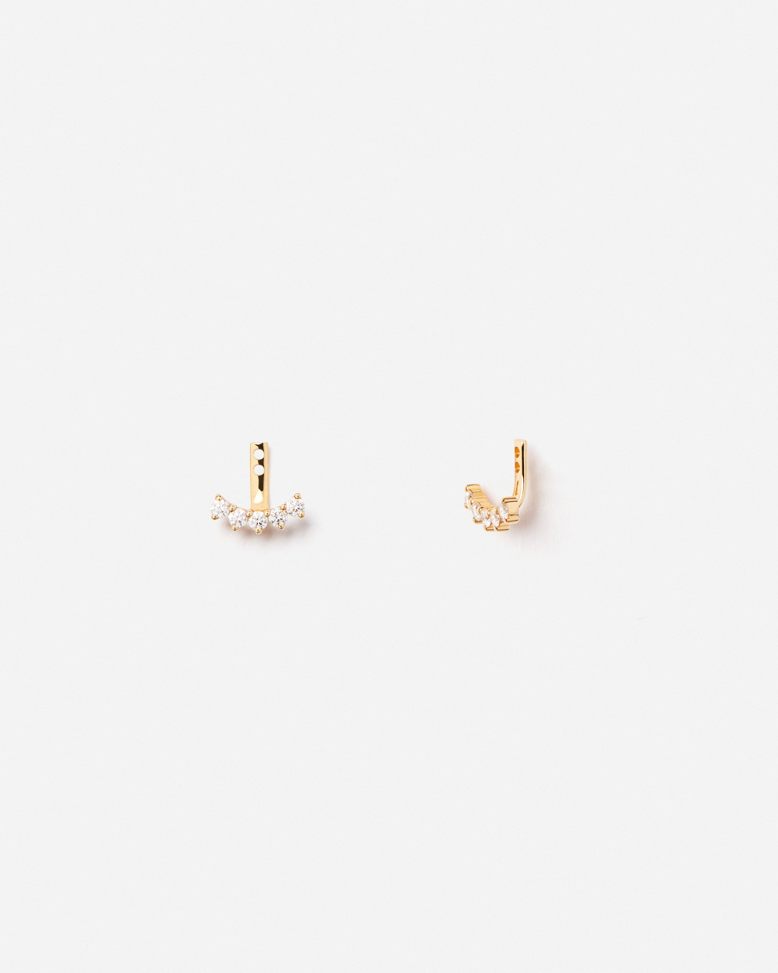 Challenge Cuddle Ear Jackets in 18k Yellow Gold with White Diamonds
