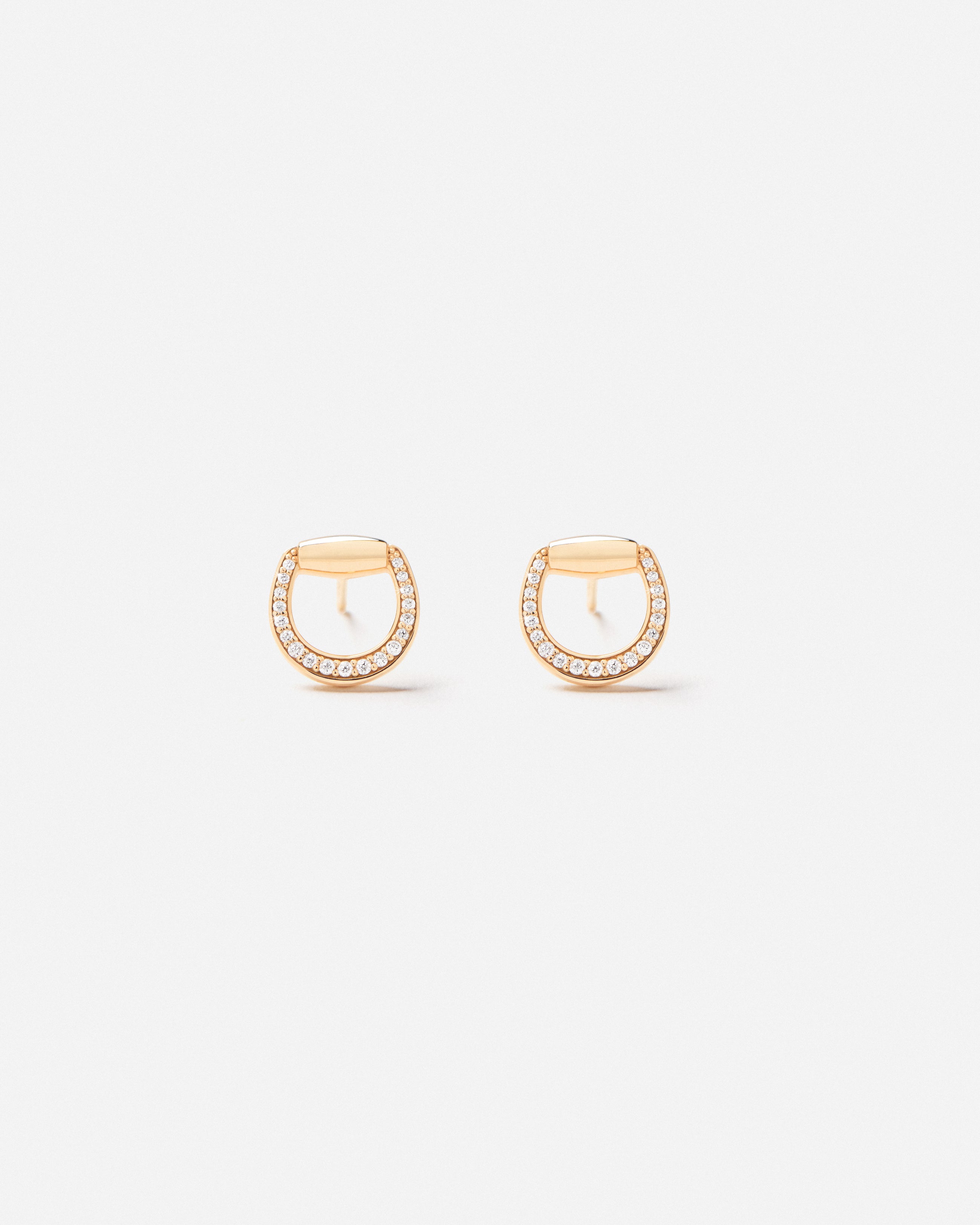 Connection Earrings in 18k Yellow Gold with White Diamonds