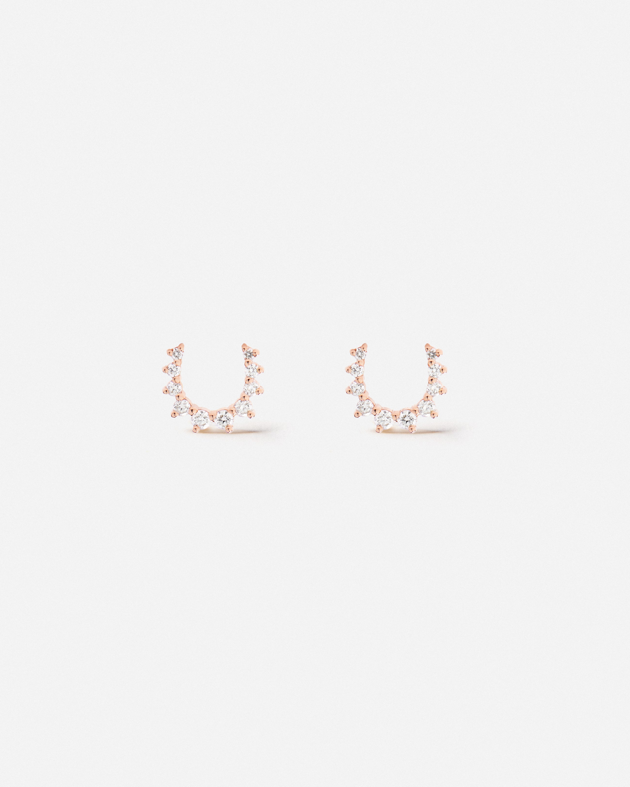 Confidence Earrings in 18k Pink Gold with White Diamonds