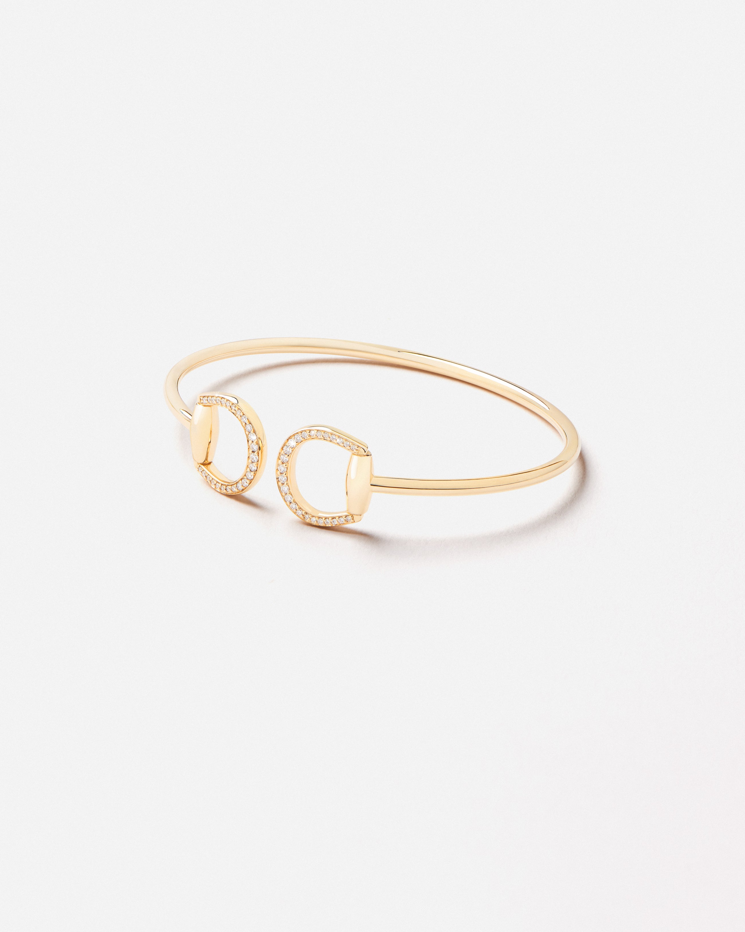 Connection Bangle in 18k Yellow Gold with White Diamonds
