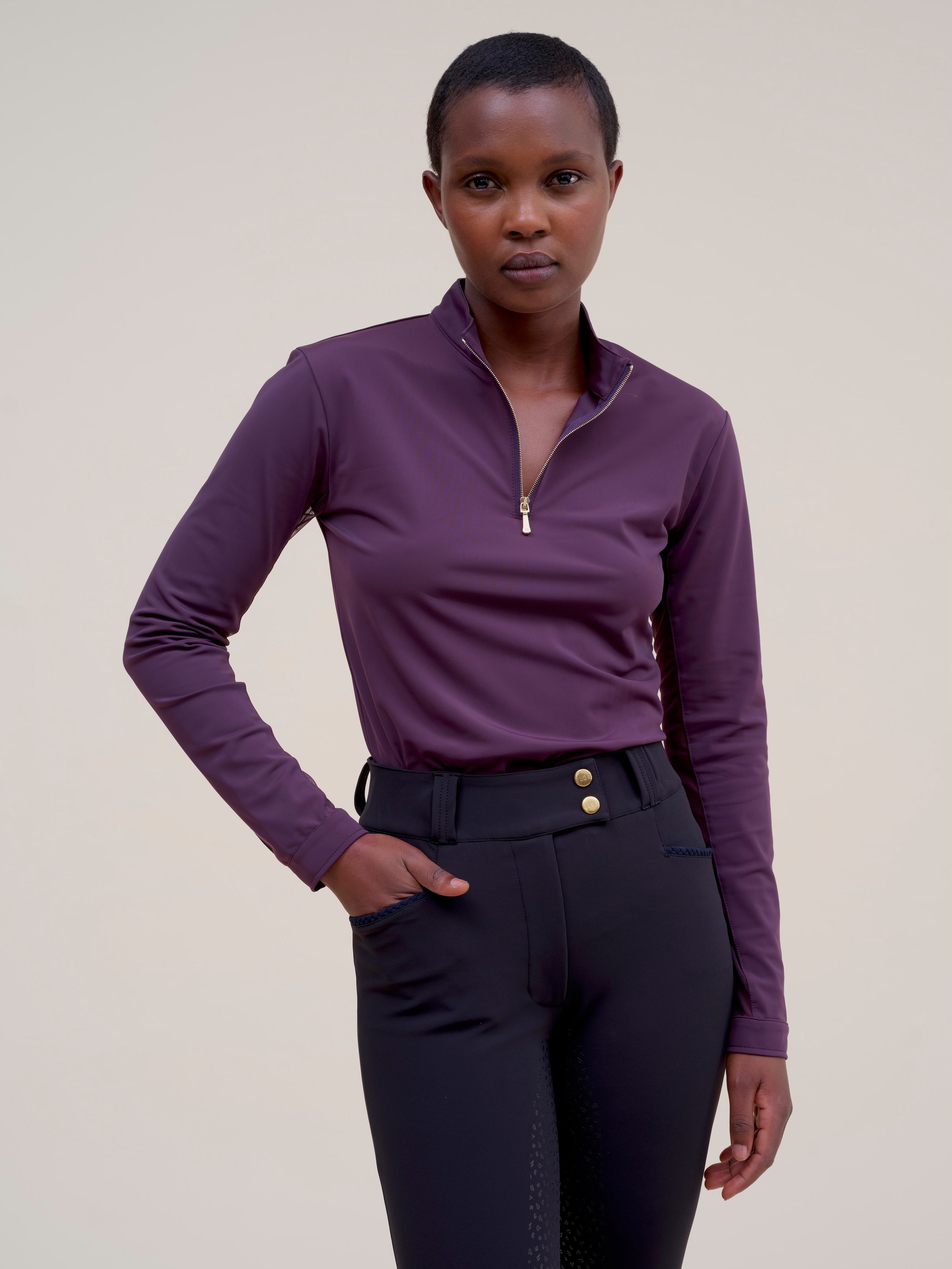 Pablito Long Sleeve Riding Top in Grape