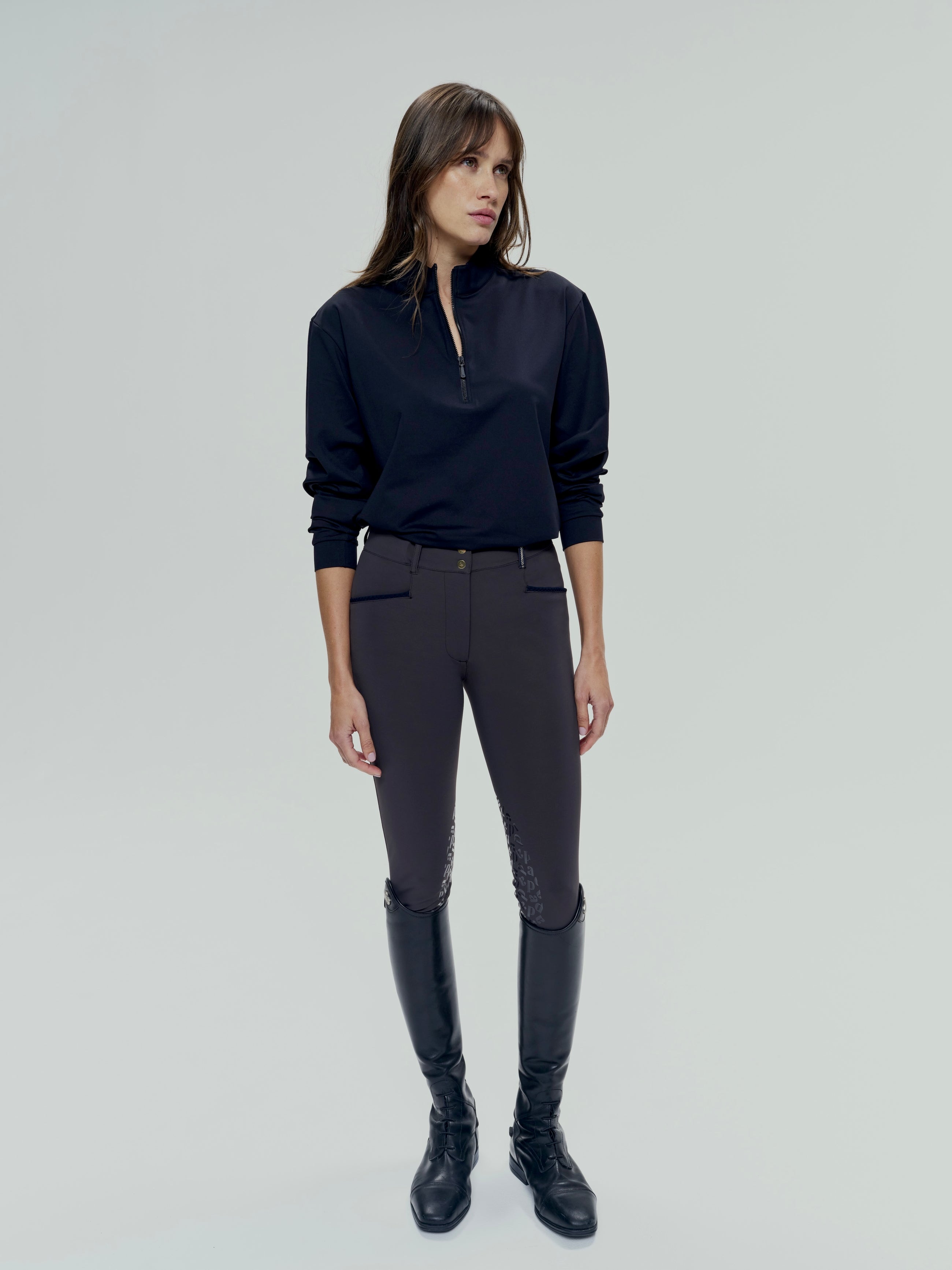 Unisex Albe Long Sleeve Technical Shirt in Black