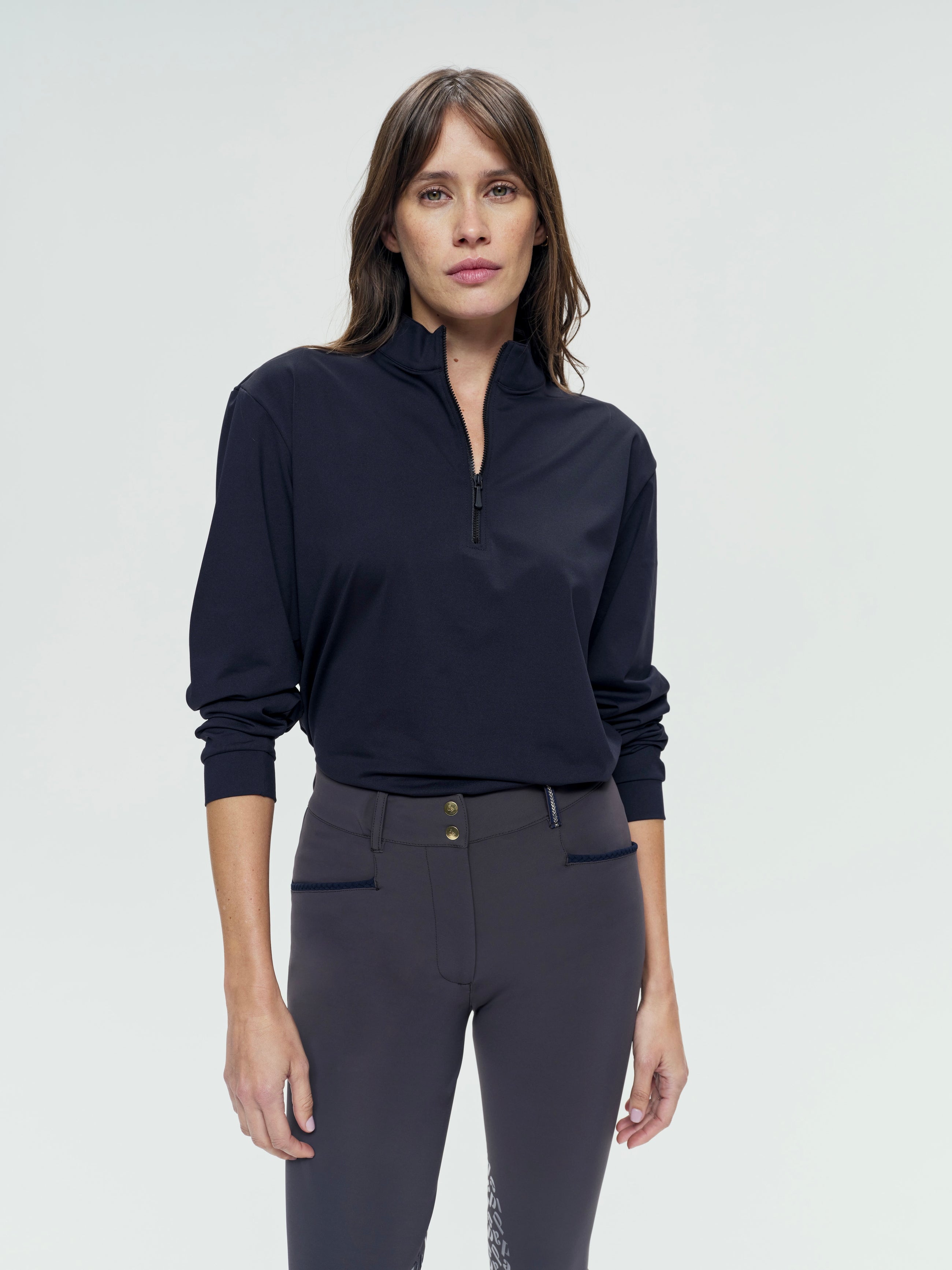 Unisex Albe Long Sleeve Technical Shirt in Black