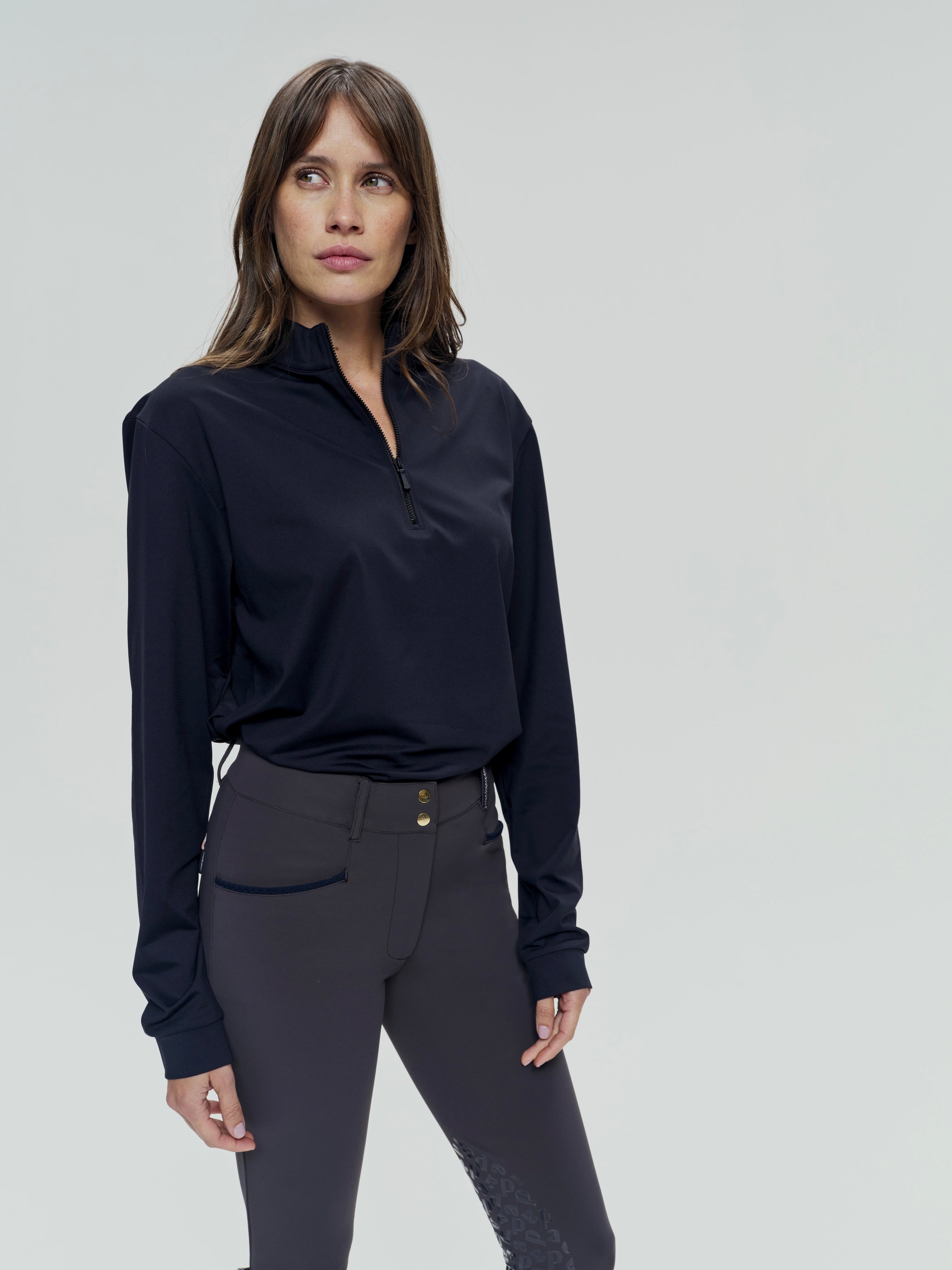 Unisex Albe Long Sleeve Technical Shirt in Black