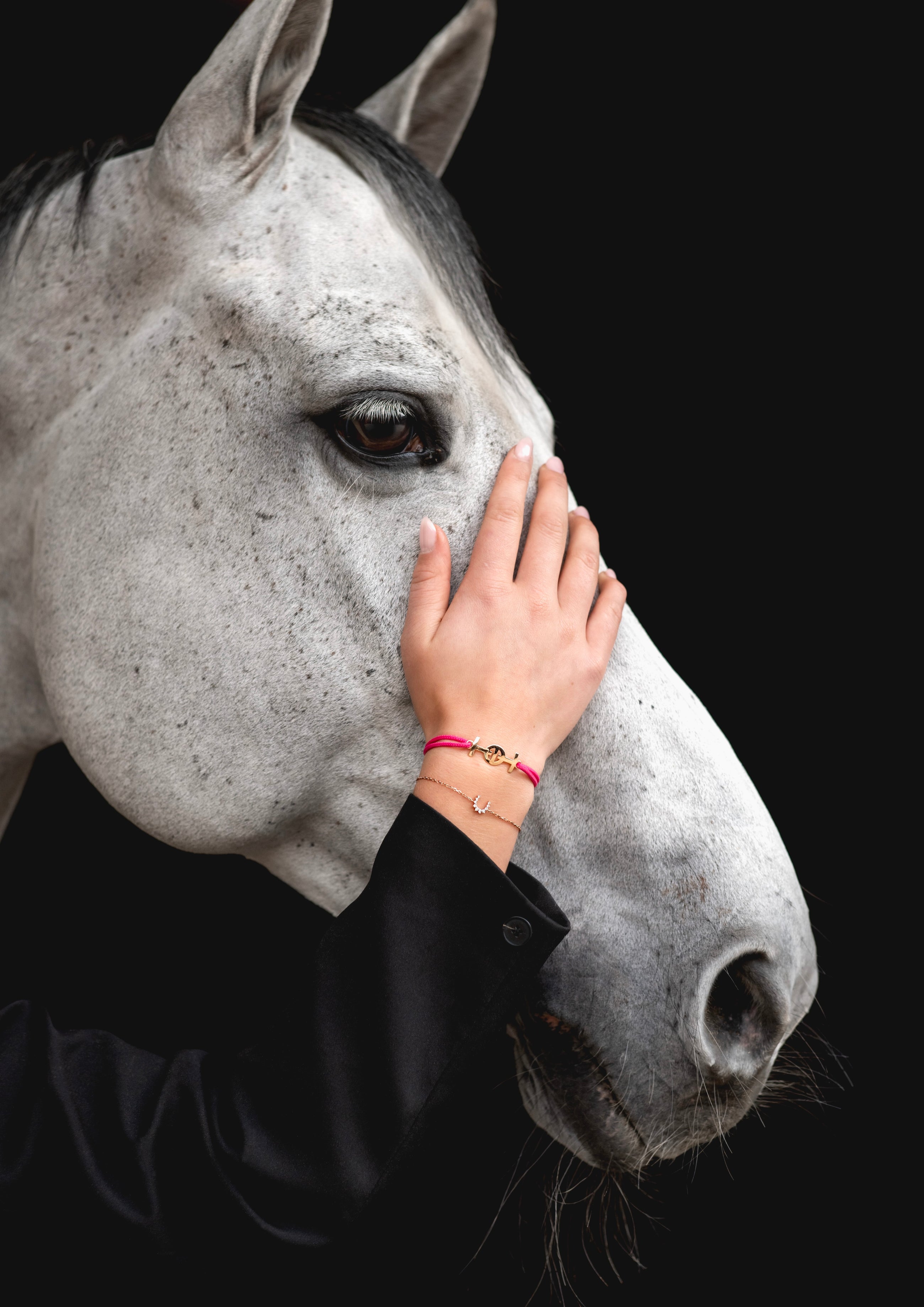 Challenge Magenta Cord Bracelet in 9k Yellow Gold