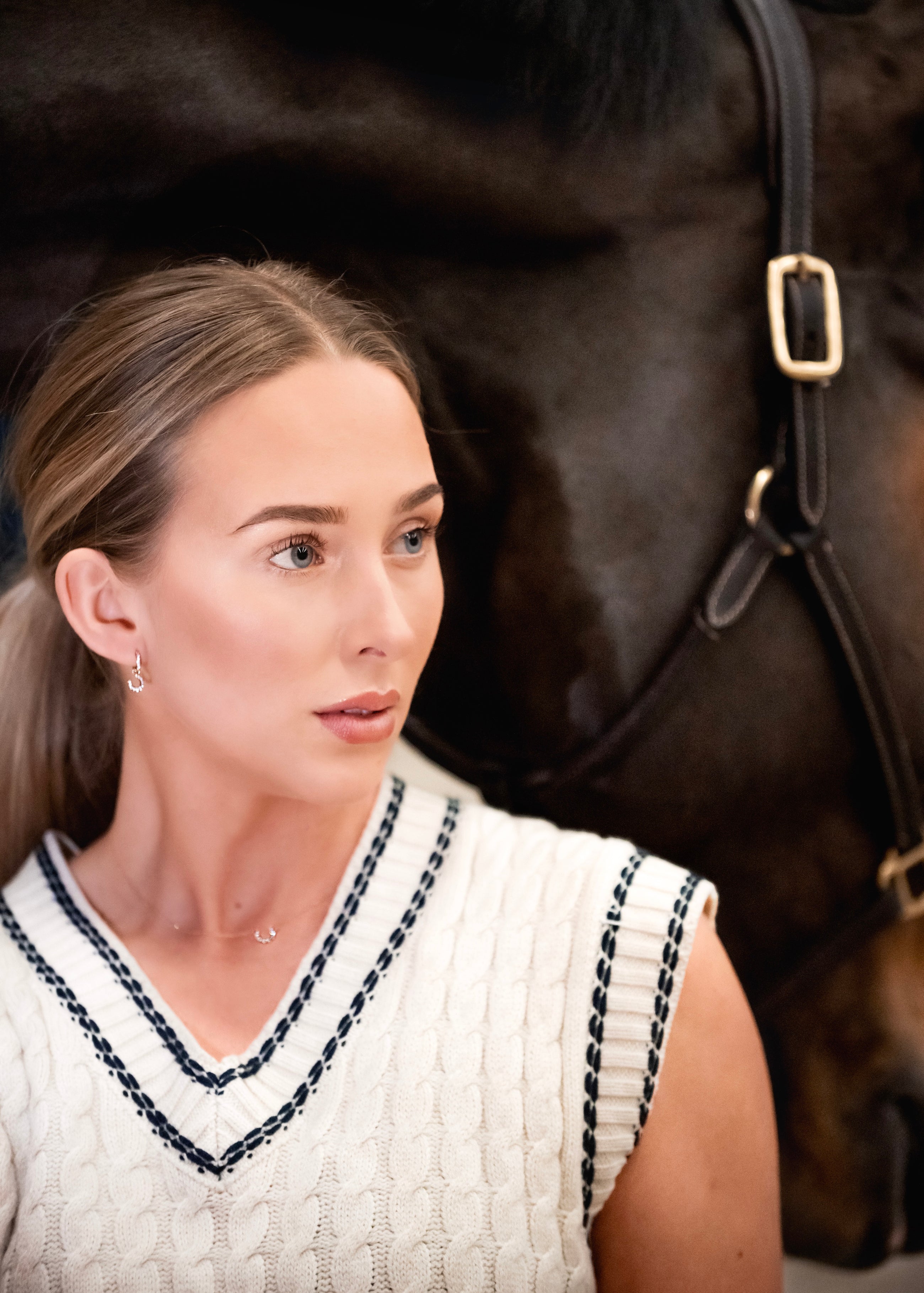 Confidence Hoop Earrings in 9k Pink Gold with White Diamonds