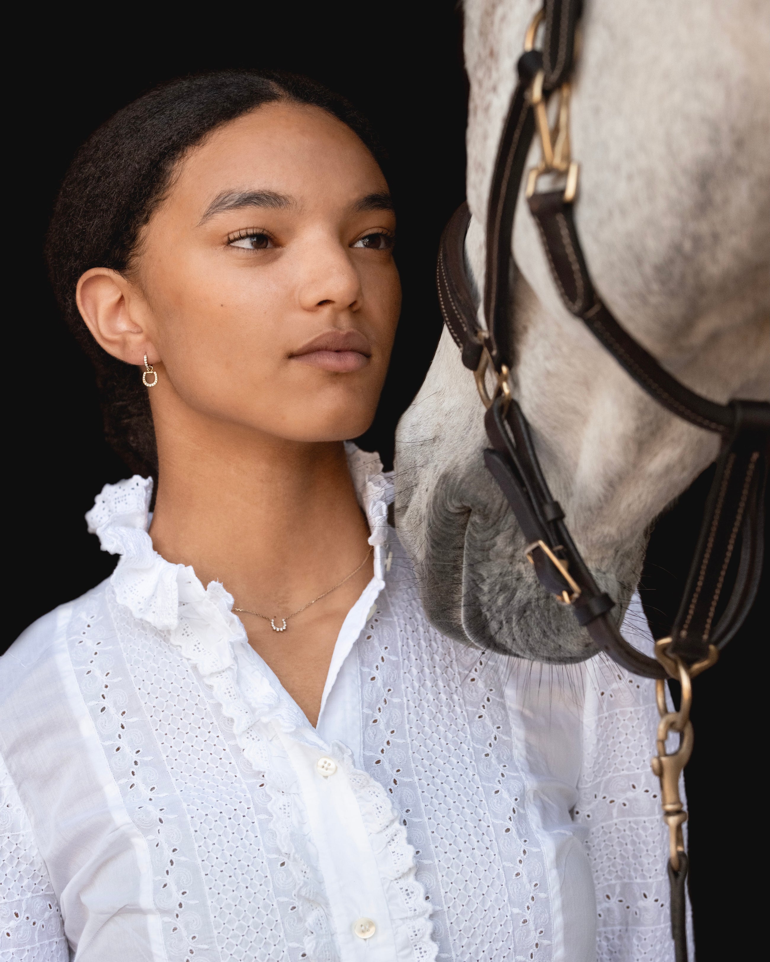Connection Hoop Earrings in 9k Yellow Gold with White Diamonds