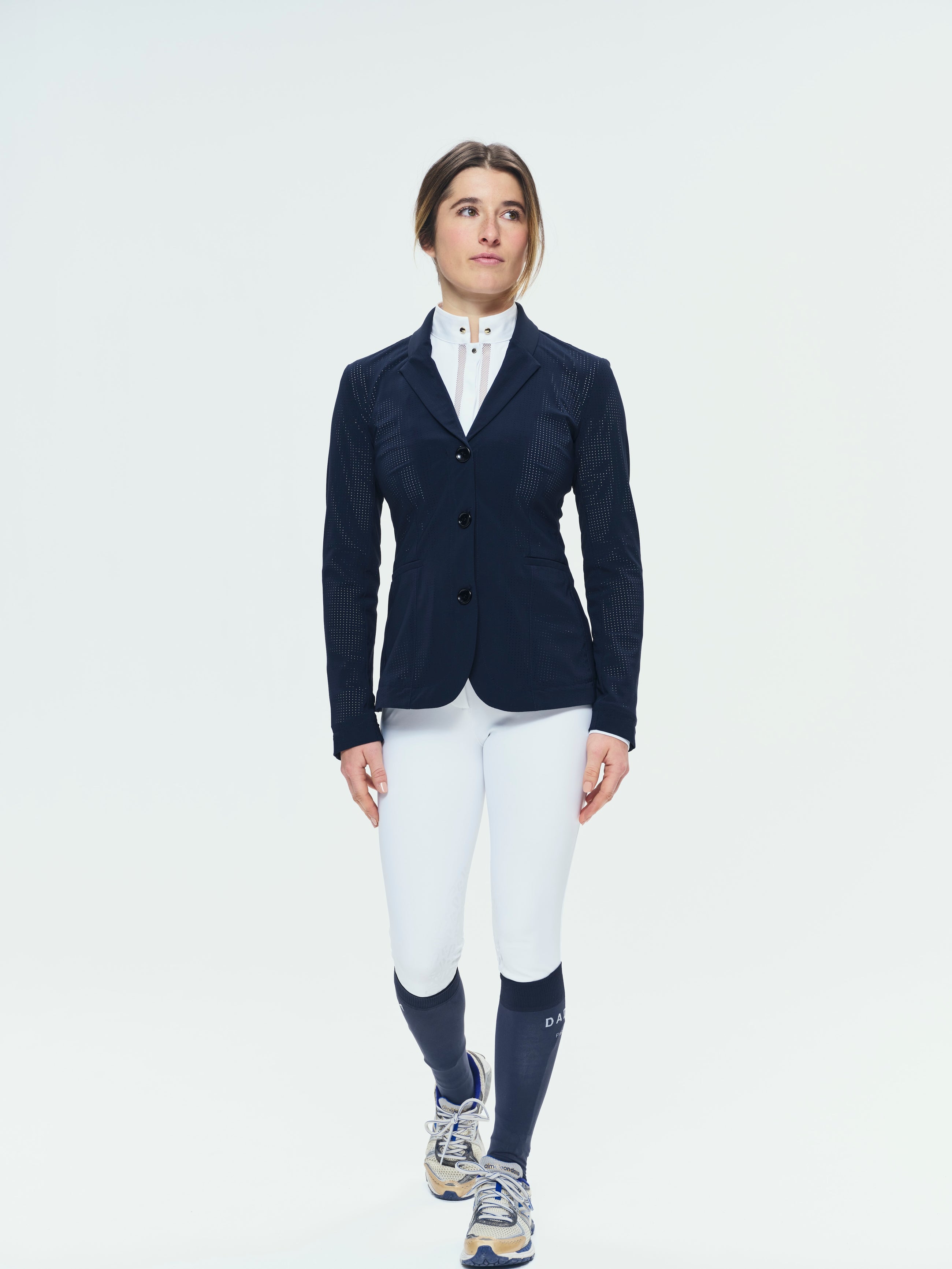 Cadence Perforated Show Jacket in Navy