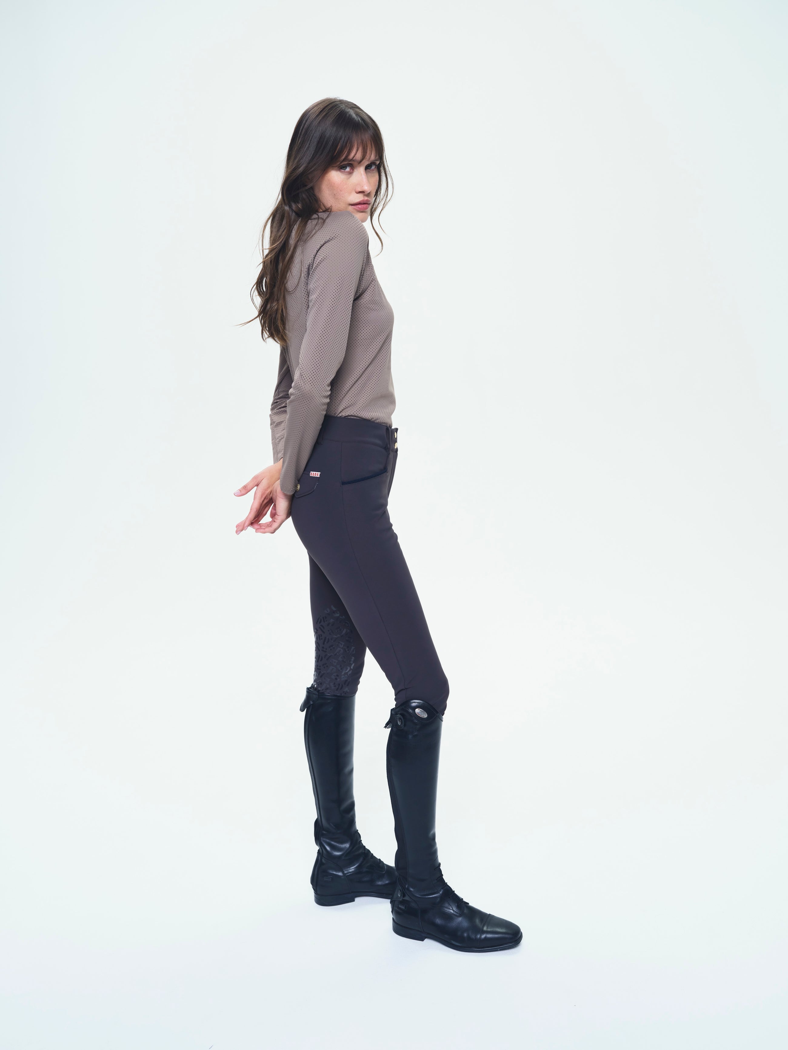 Giovani Grip Shaping Breeches in Dark Brown