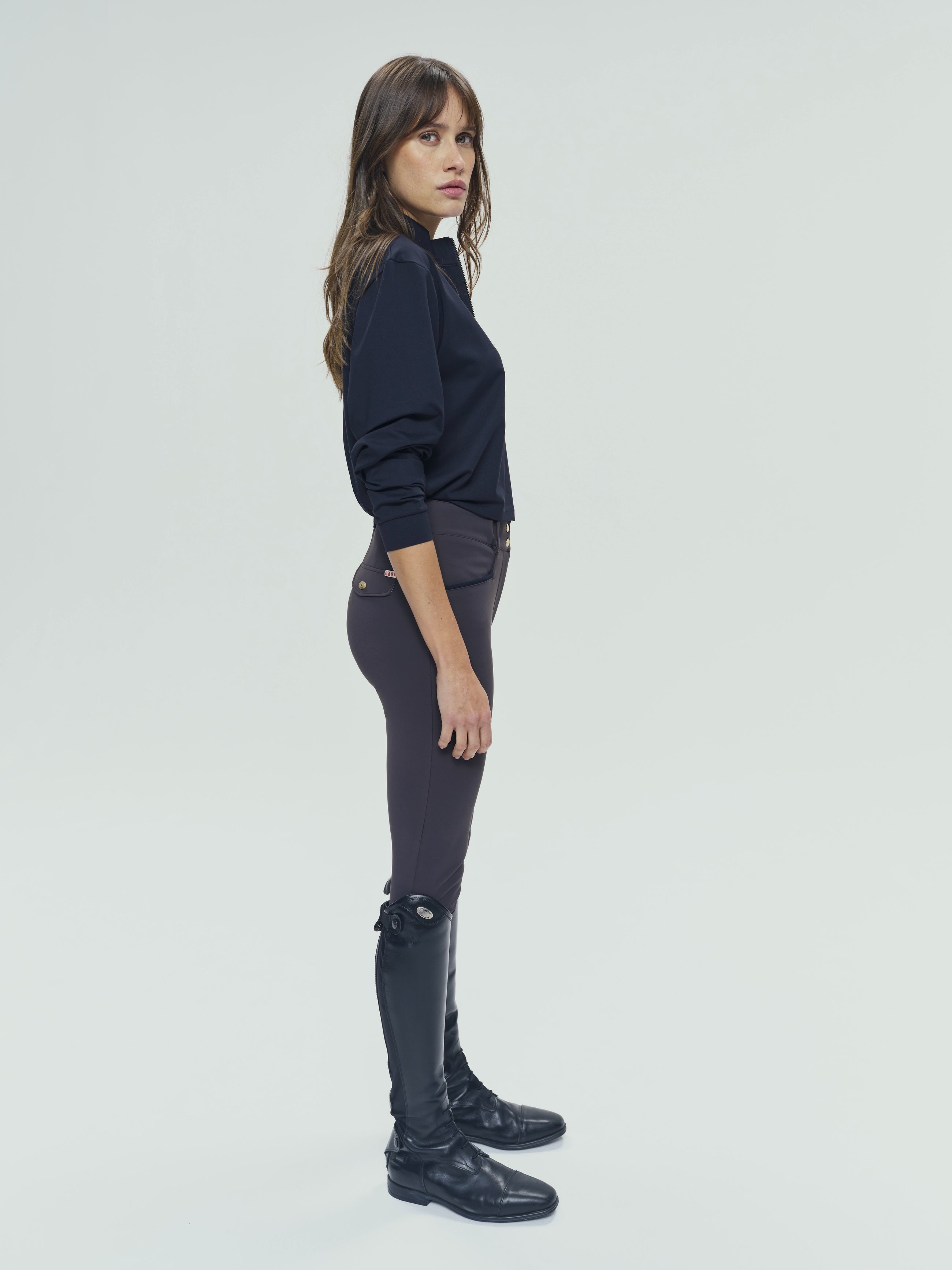 Unisex Albe Long Sleeve Technical Shirt in Black