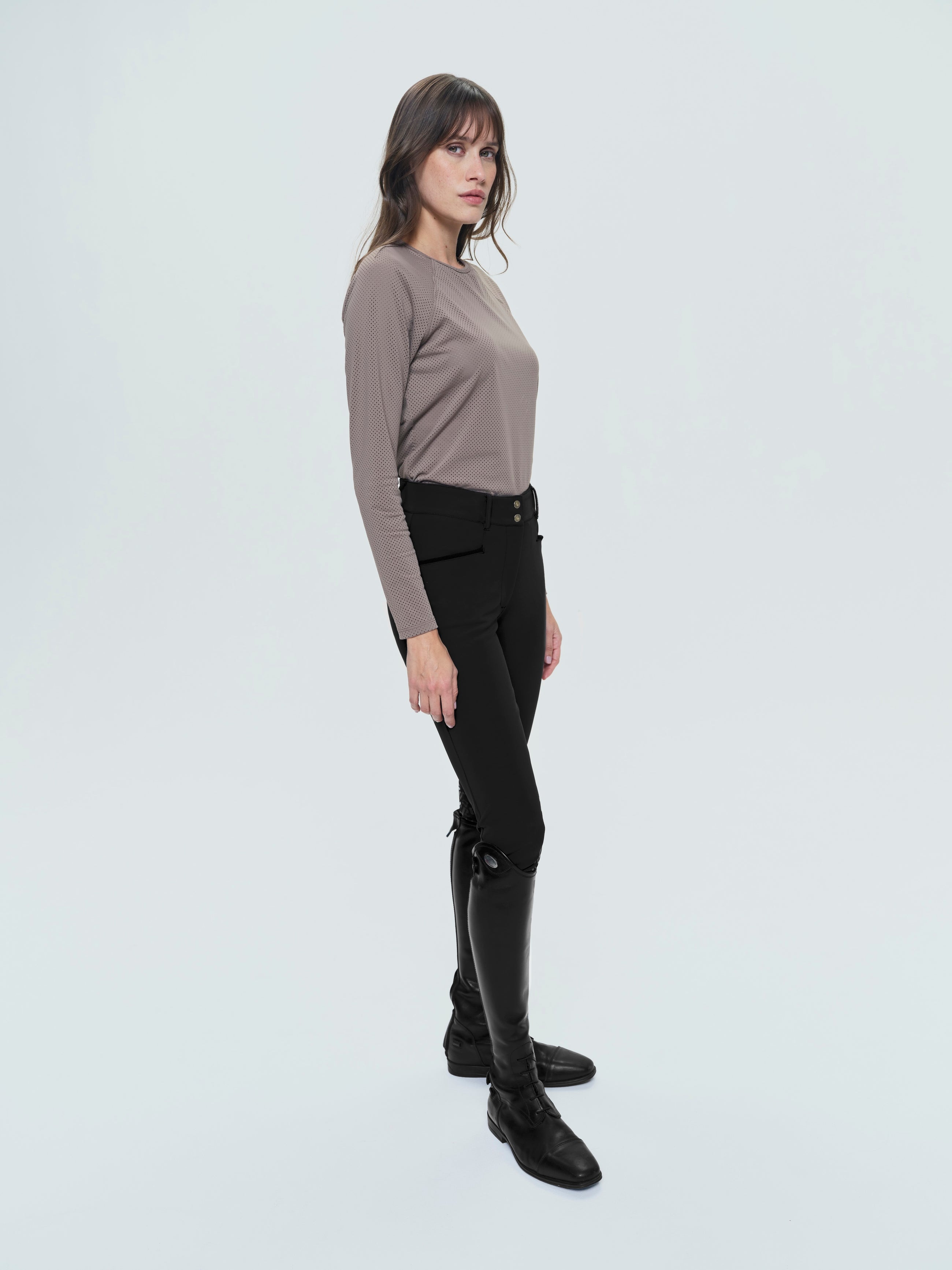 Giovani Grip Shaping Breeches in Black