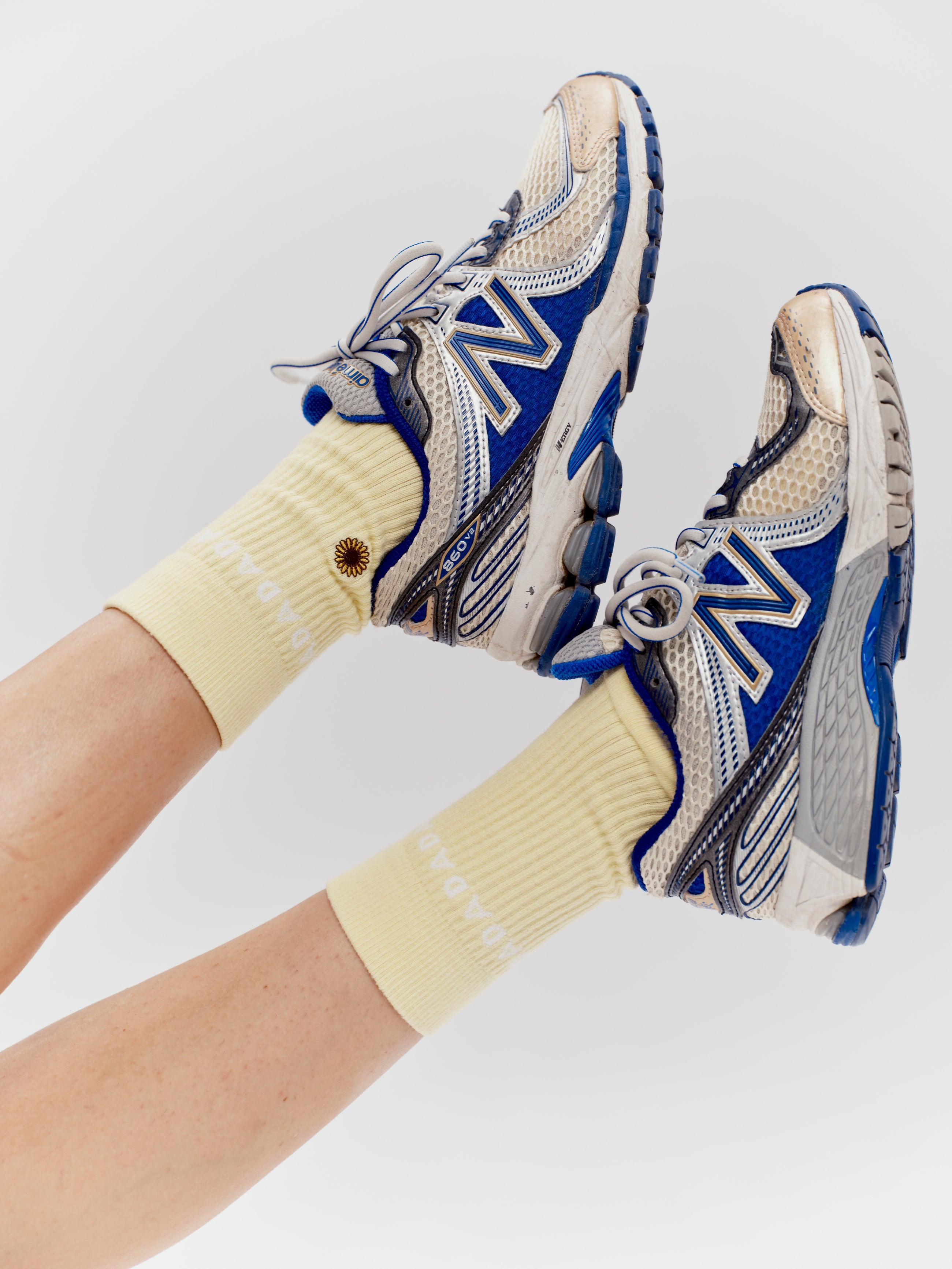 2 Pack Molsy Socks in White & Lemon