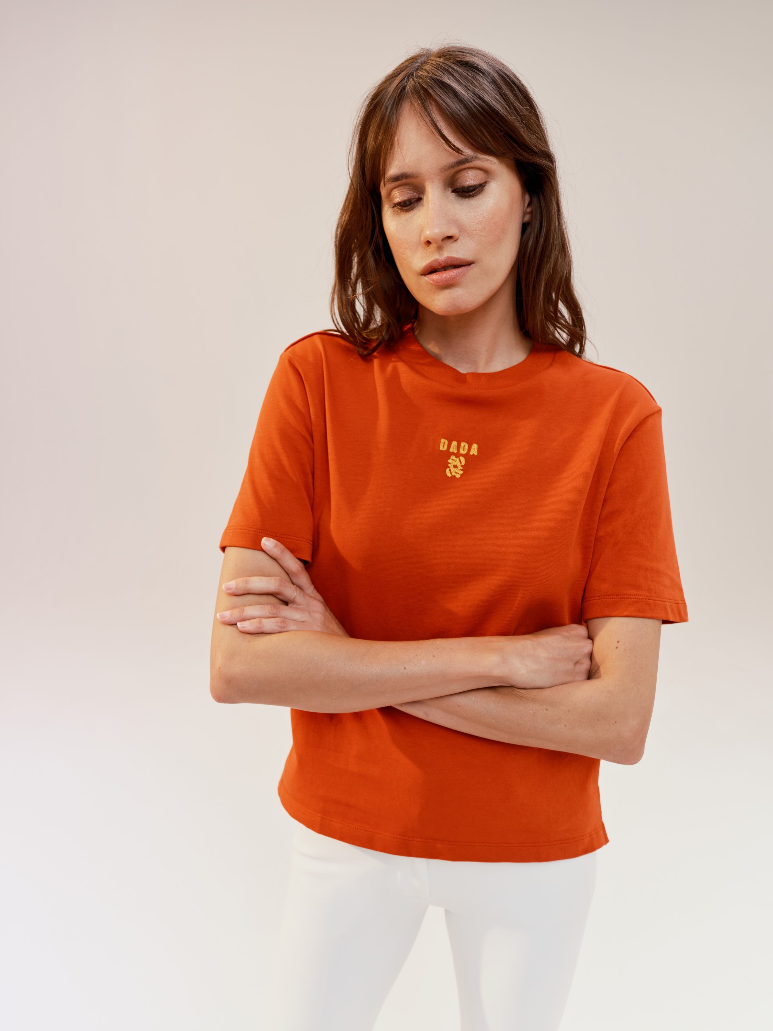 Oasis Cotton T-Shirt in Burnt Orange