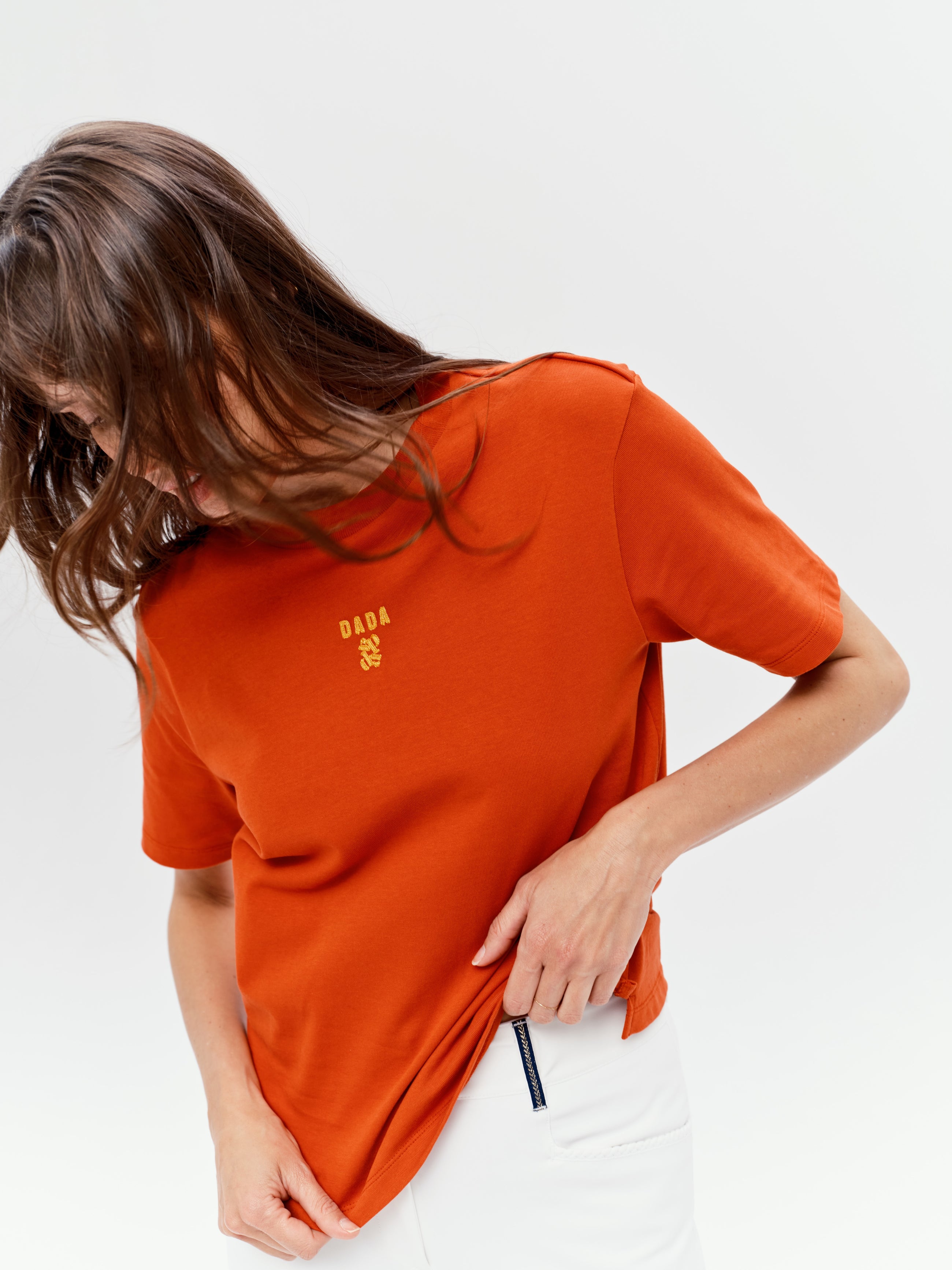 Oasis Cotton T-Shirt in Burnt Orange