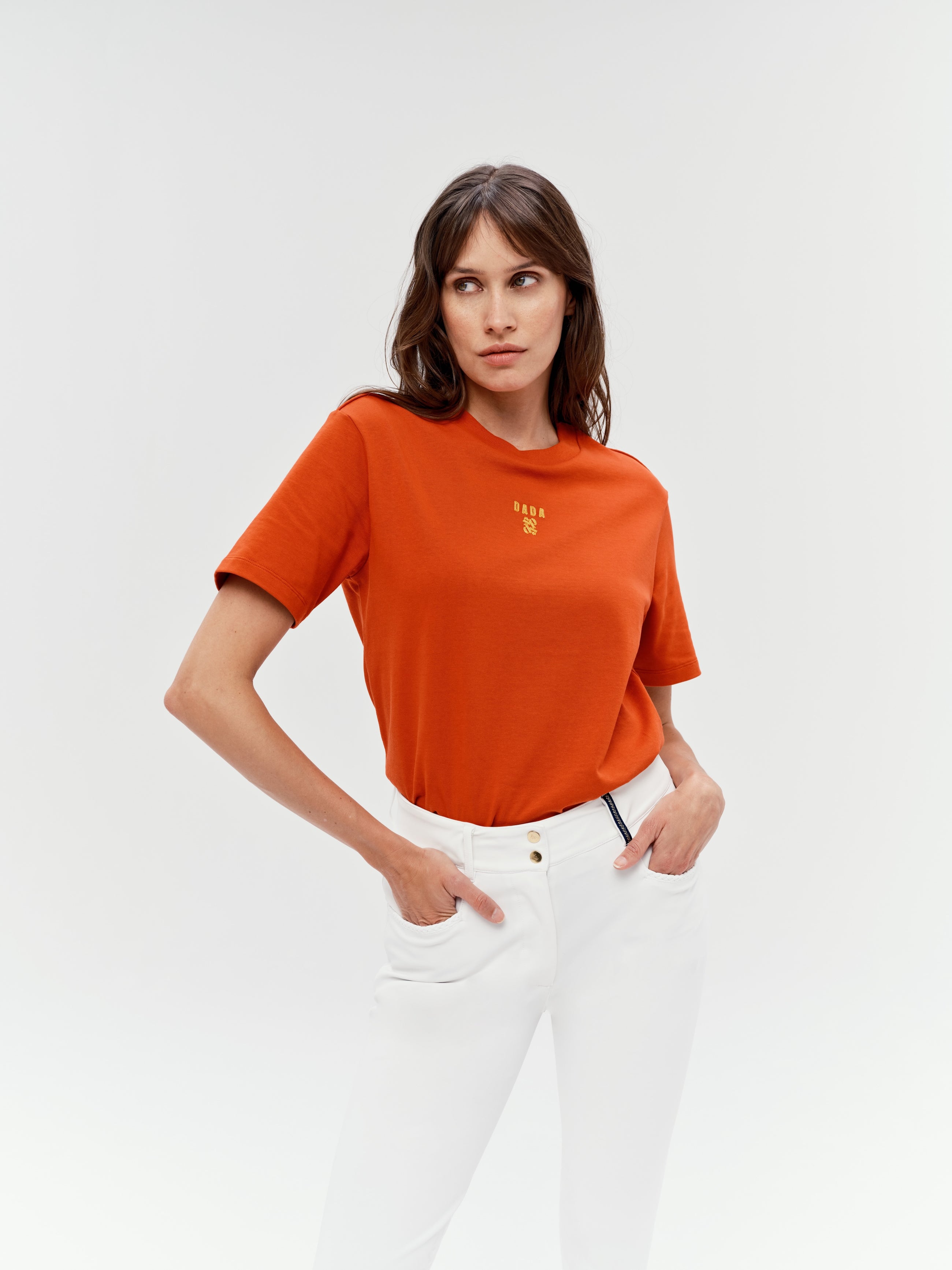 Oasis Cotton T-Shirt in Burnt Orange