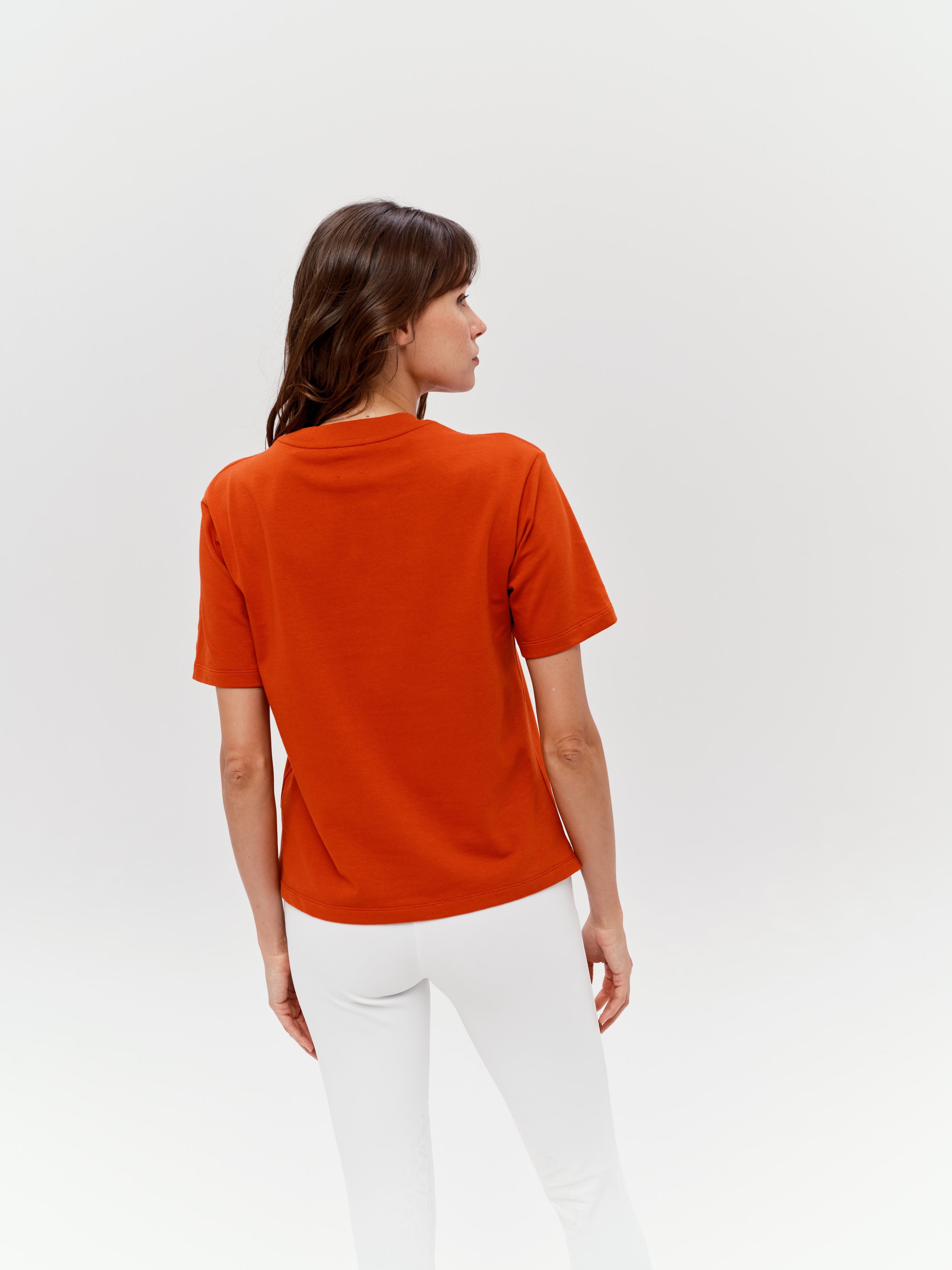 Oasis Cotton T-Shirt in Burnt Orange