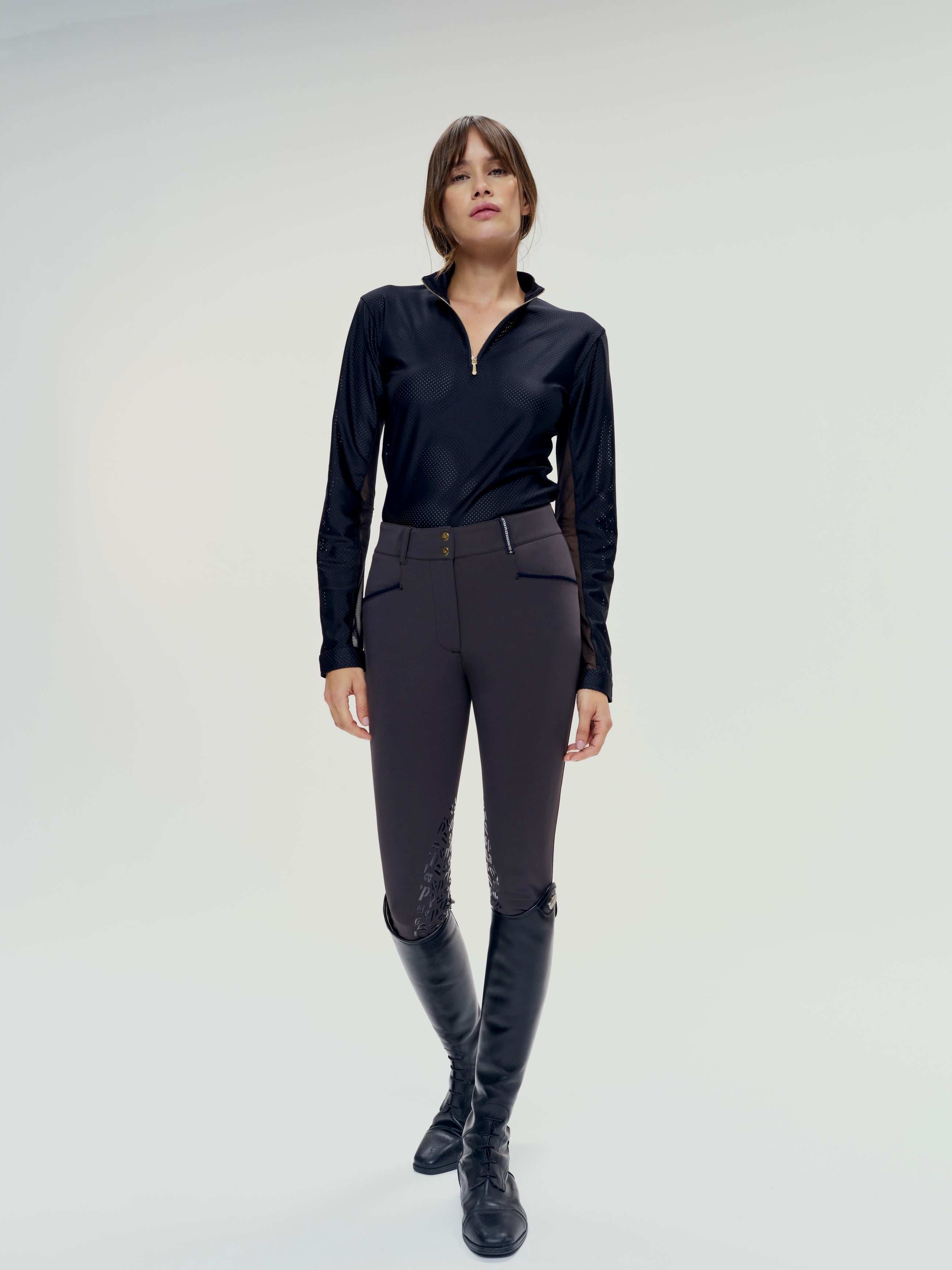 Pablito Long Sleeve Riding Top in Black