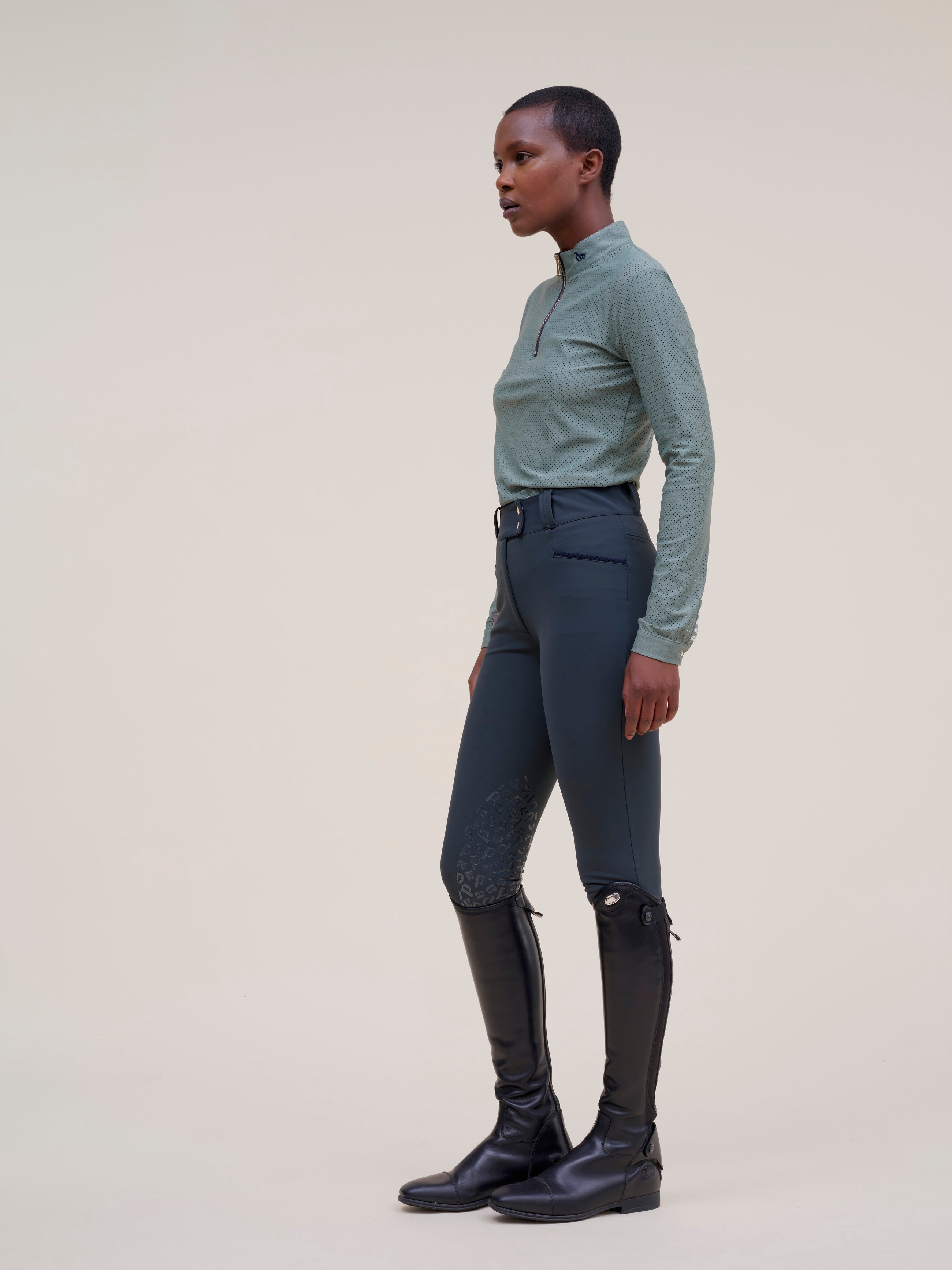 Pablito Long Sleeve Riding Top in Lichen