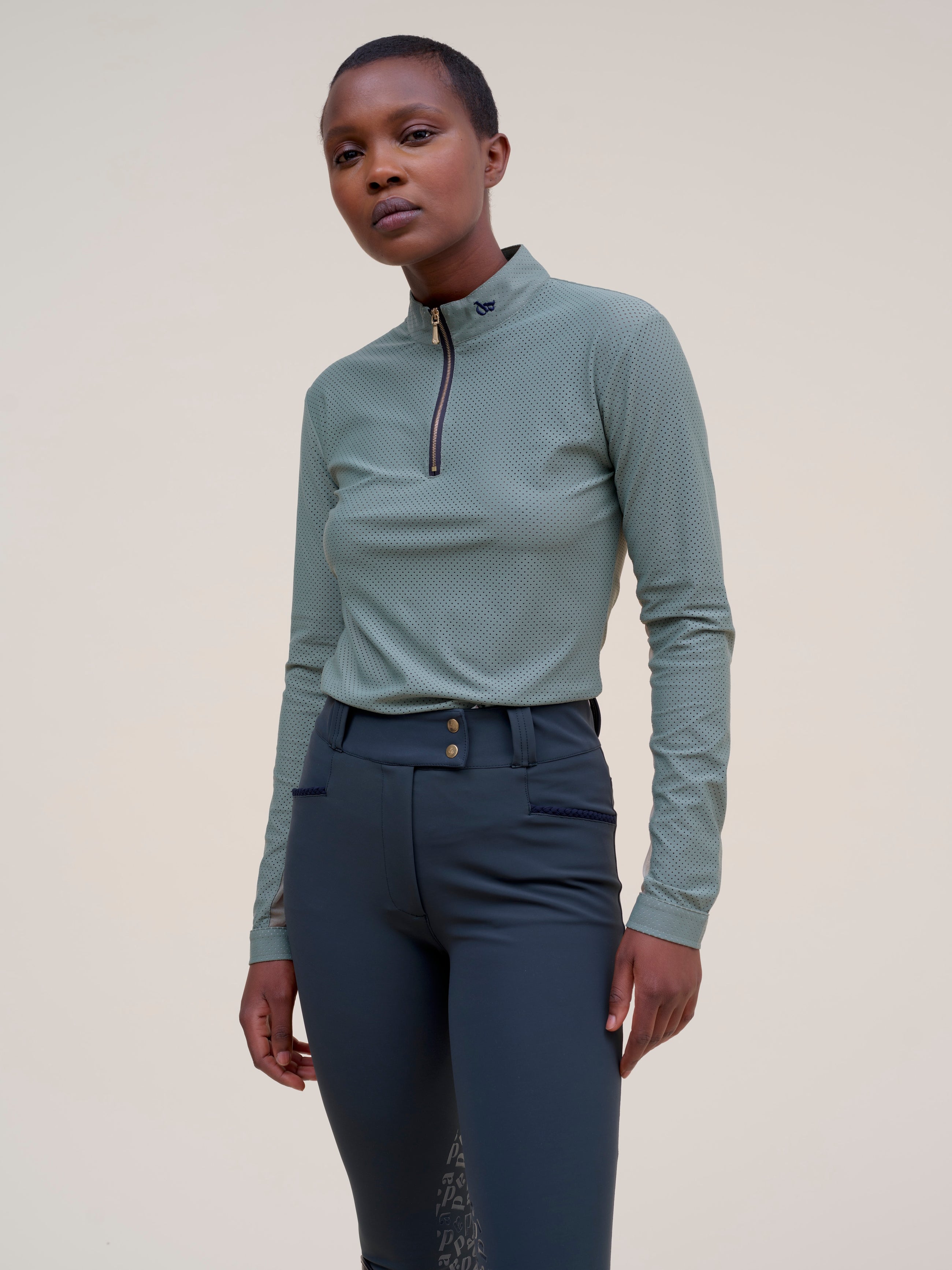 Pablito Long Sleeve Riding Top in Lichen