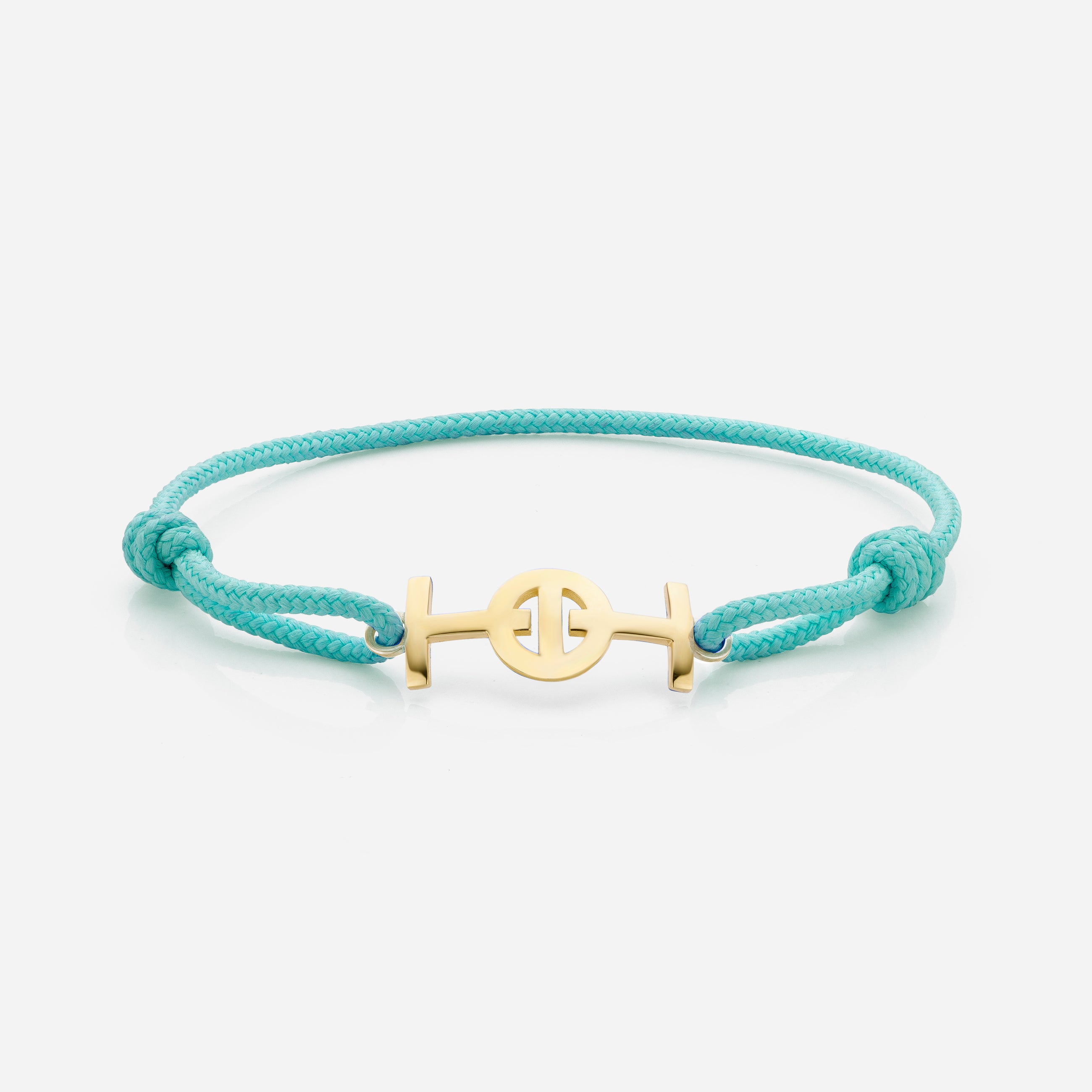 Challenge Aqua Cord Bracelet in Plated Yellow Gold