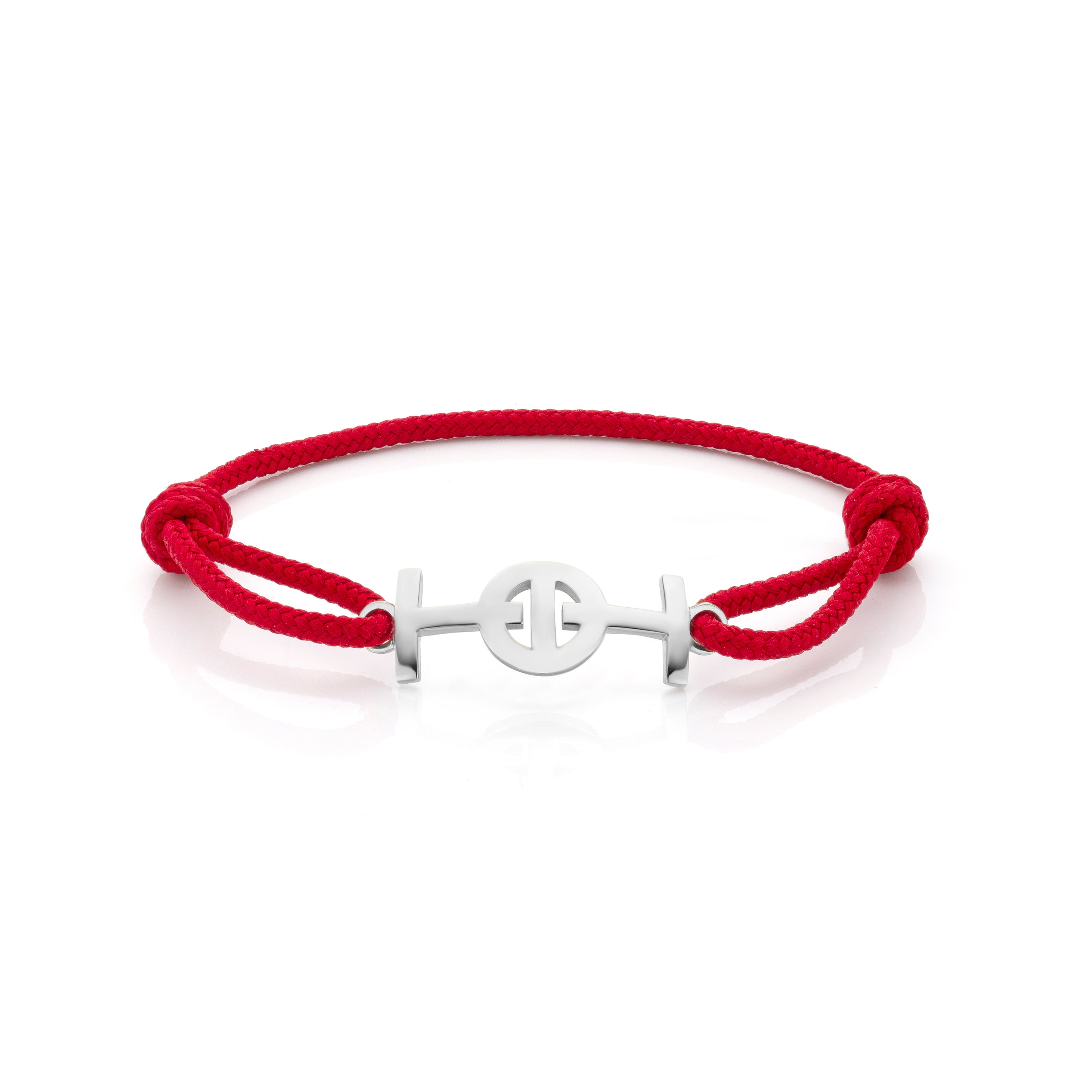 Challenge Red Cord Bracelet in Silver