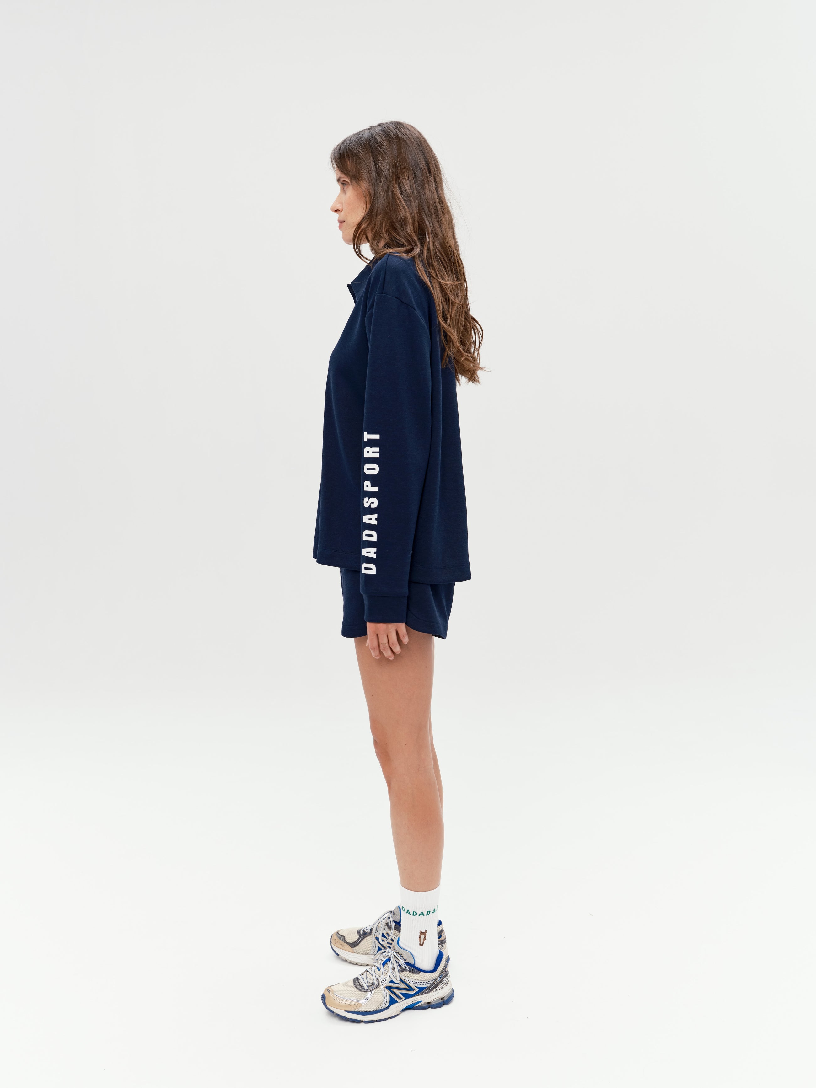 Valou Long Sleeve Polo in Marine