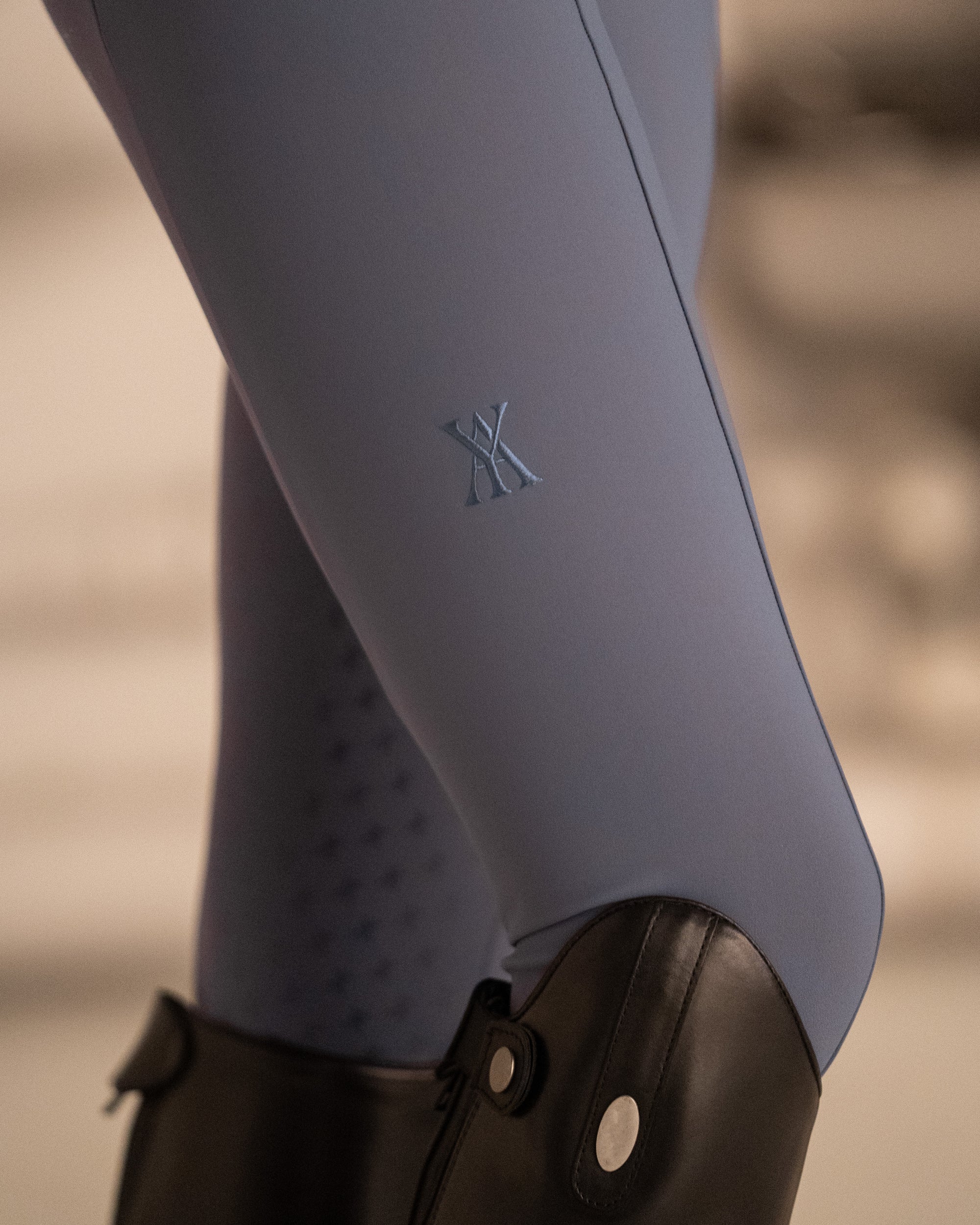 High-Rise Compression Breeches in Slate Blue