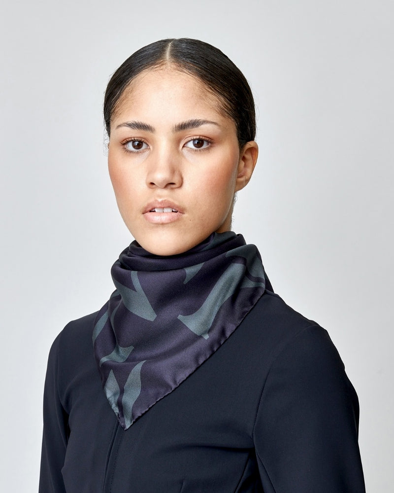 Monogram Silk Scarf in Black