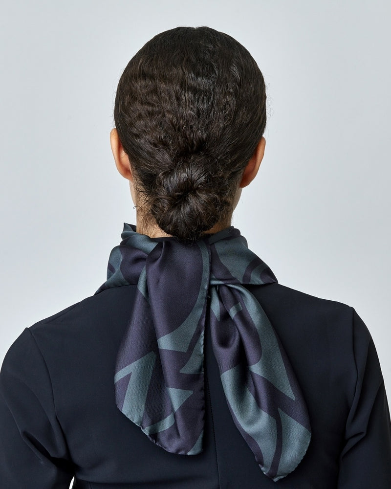 Monogram Silk Scarf in Black