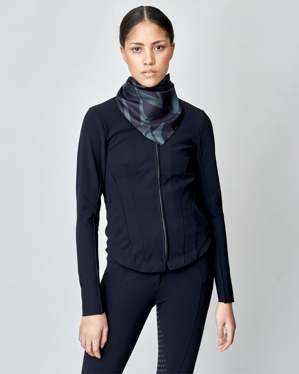 Monogram Silk Scarf in Black