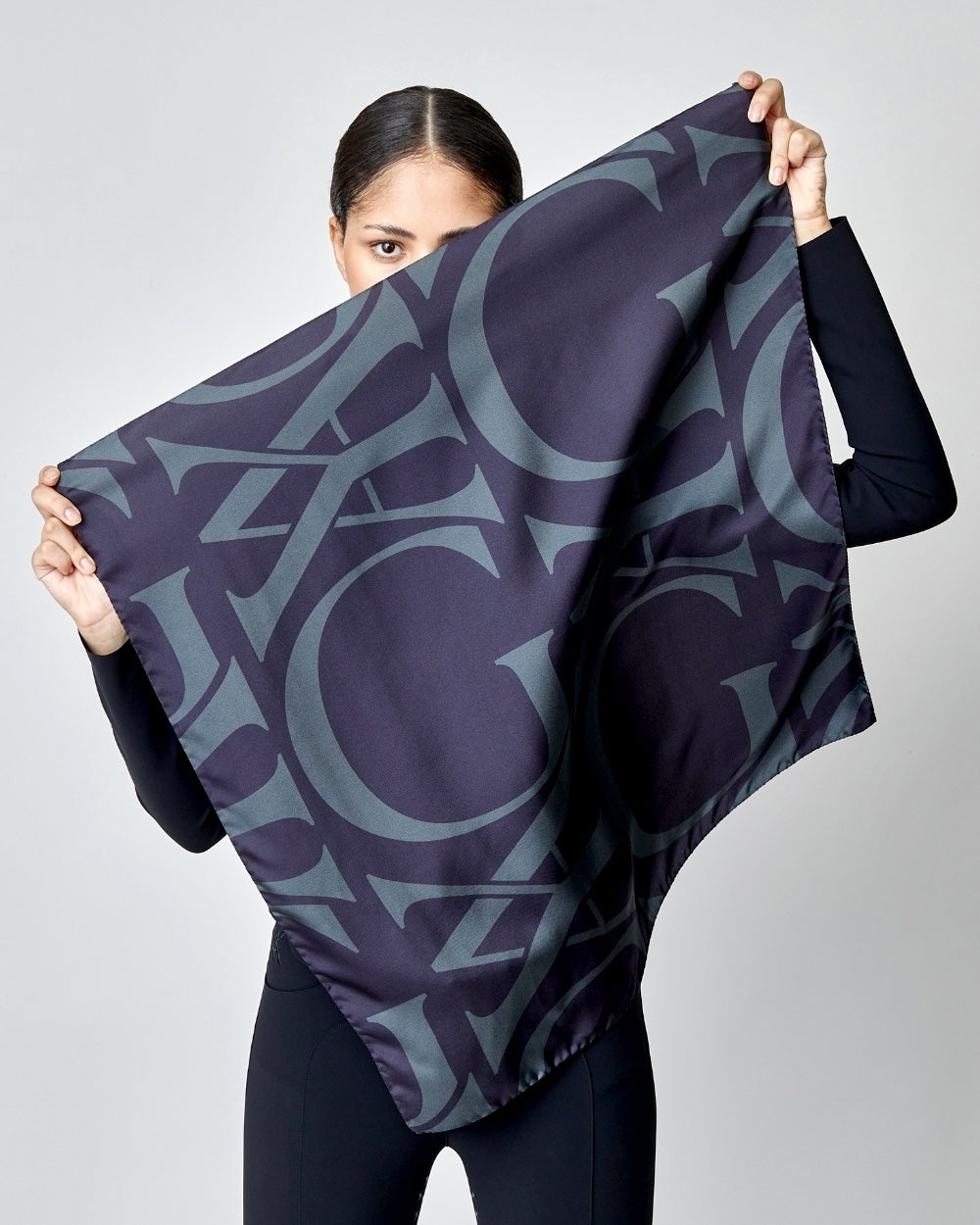 Monogram Silk Scarf in Black