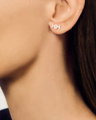 Challenge Studs in 18k White Gold with White Diamonds