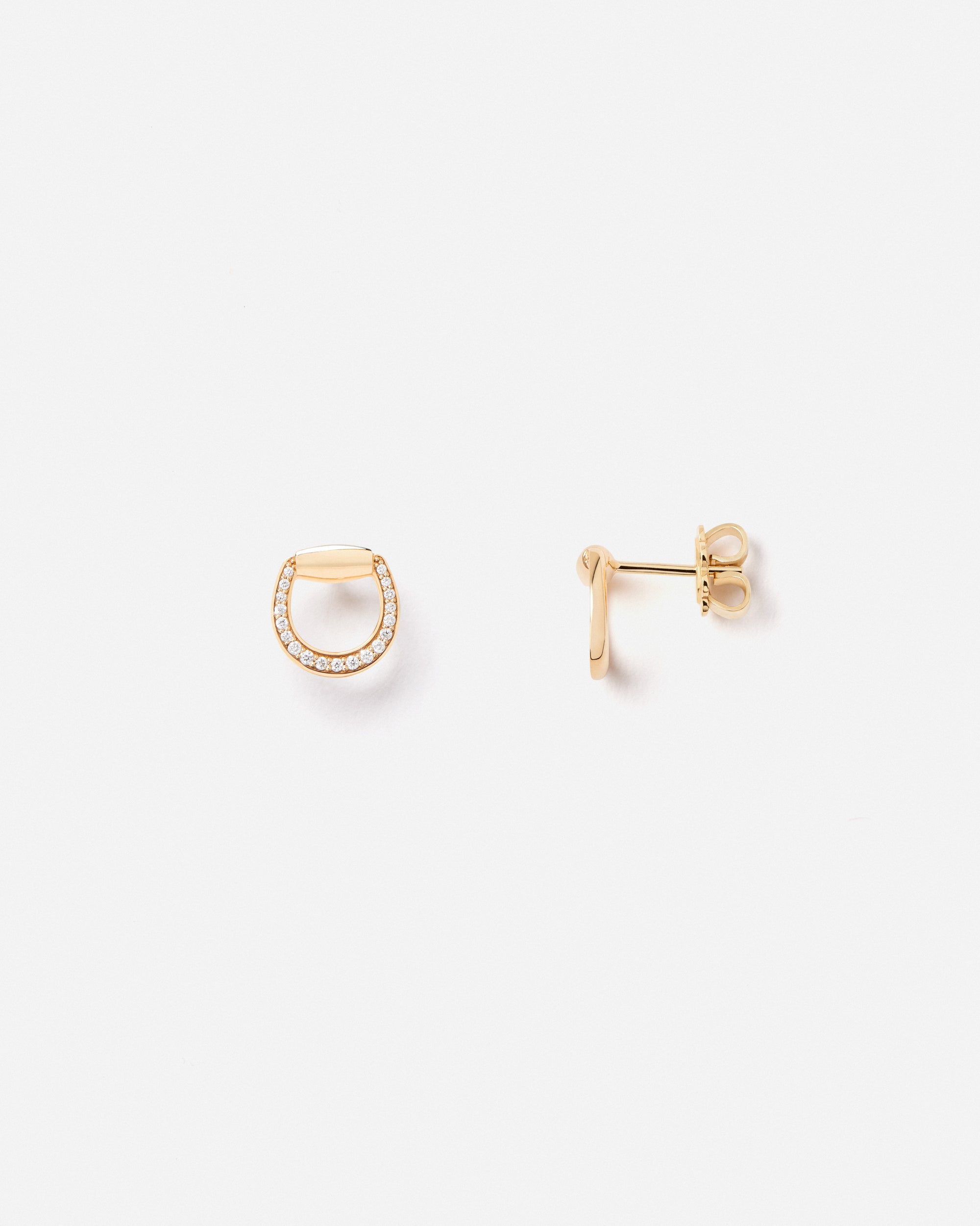 Connection Earrings in 18k Yellow Gold with White Diamonds