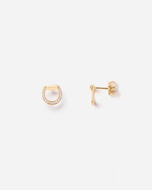 Connection Earrings in 18k Yellow Gold with White Diamonds