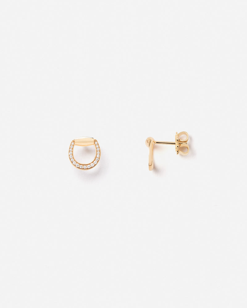 Connection Earrings in 18k Yellow Gold with White Diamonds