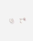 Connection Earrings in 18k White Gold with White Diamonds