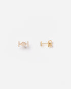 Challenge Studs in 18k Yellow Gold with White Diamonds