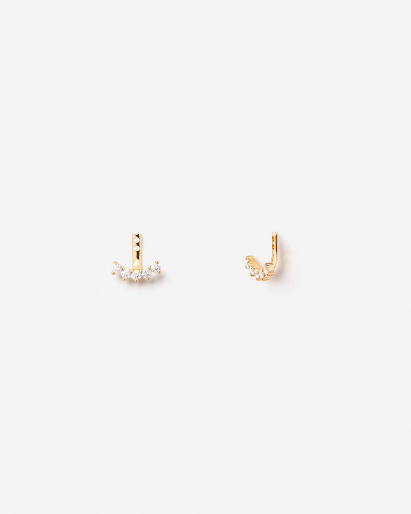 Challenge Cuddle Ear Jackets in 18k Yellow Gold with White Diamonds