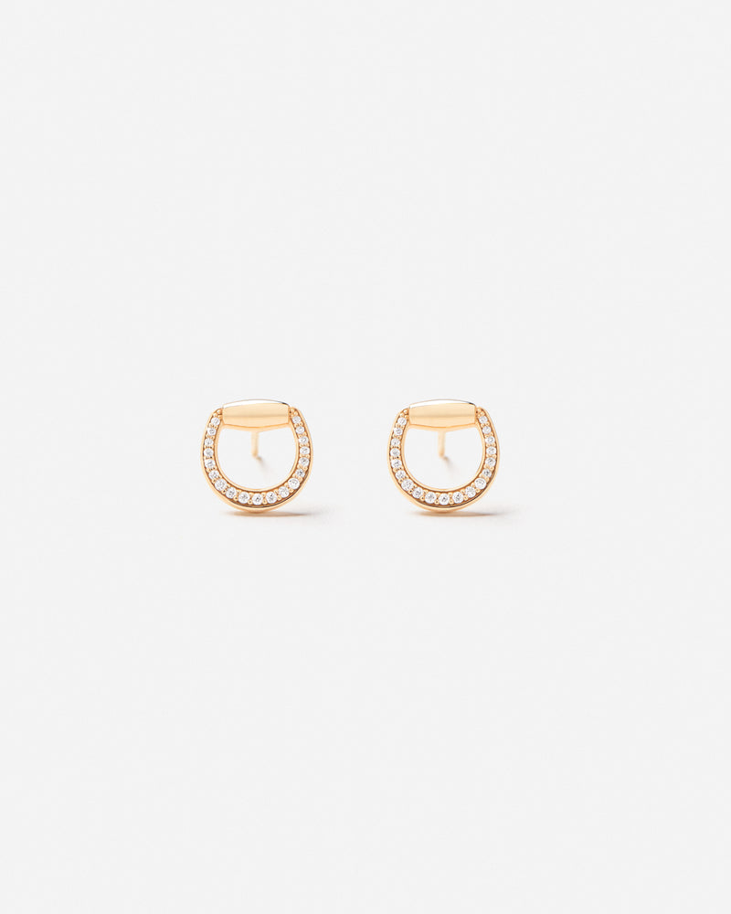 Connection Earrings in 18k Yellow Gold with White Diamonds