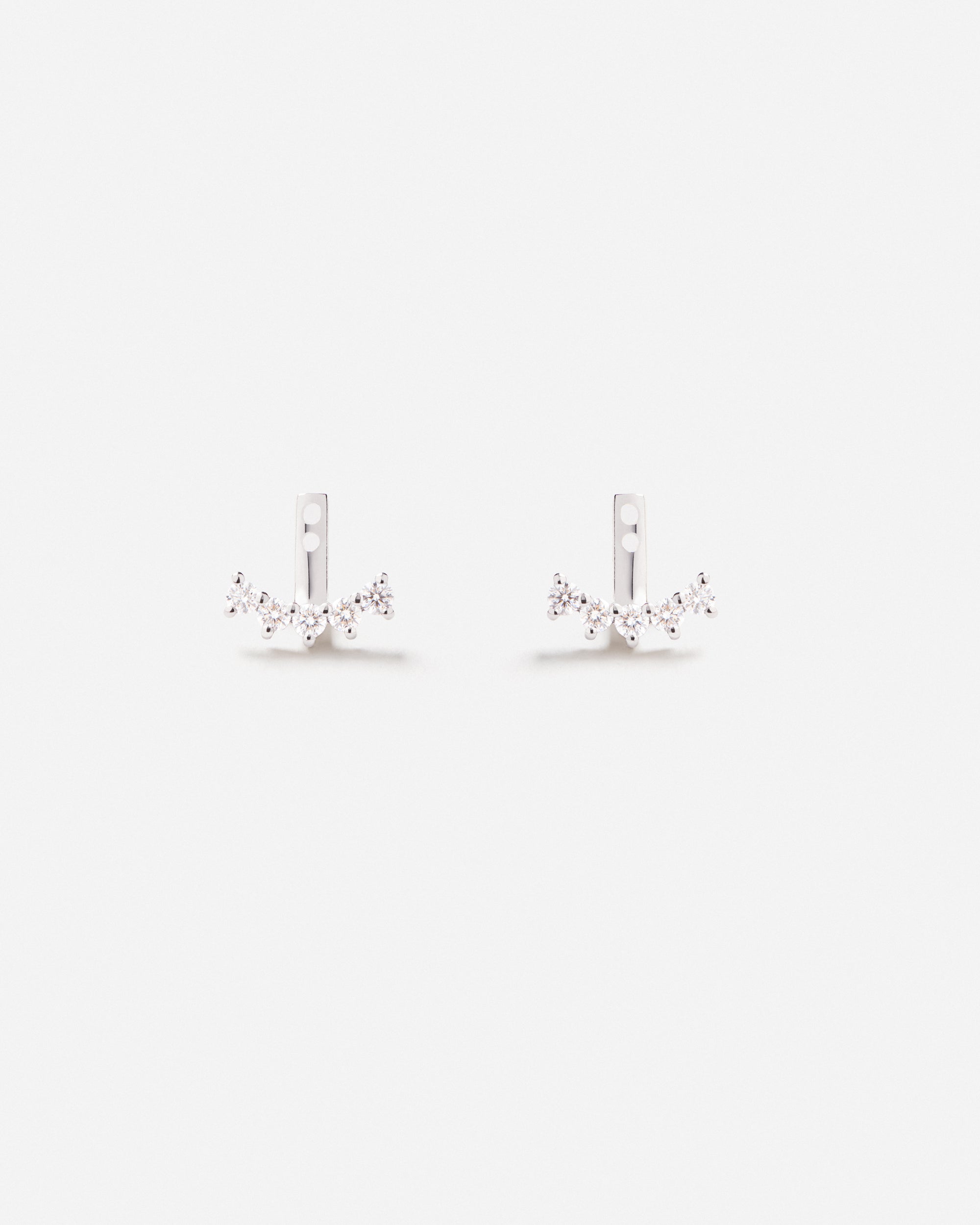 Challenge Cuddle Ear Jackets in 18k White Gold with White Diamonds