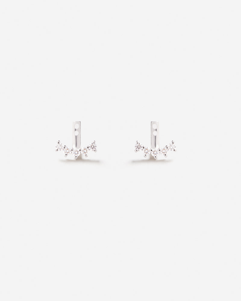 Challenge Cuddle Ear Jackets in 18k White Gold with White Diamonds