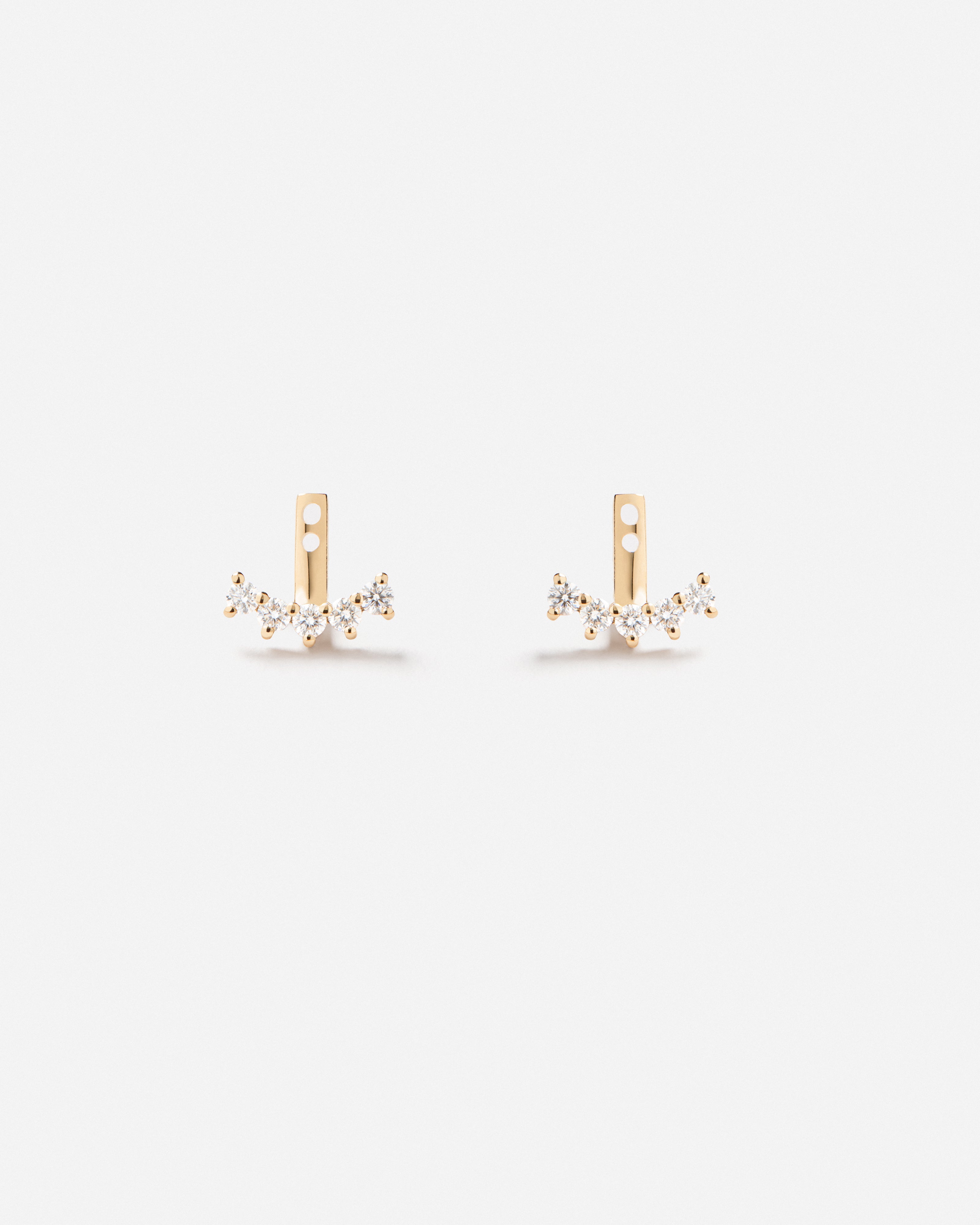 TOTI | Challenge Cuddle Ear Jackets in Yellow Gold with White Diamonds ...