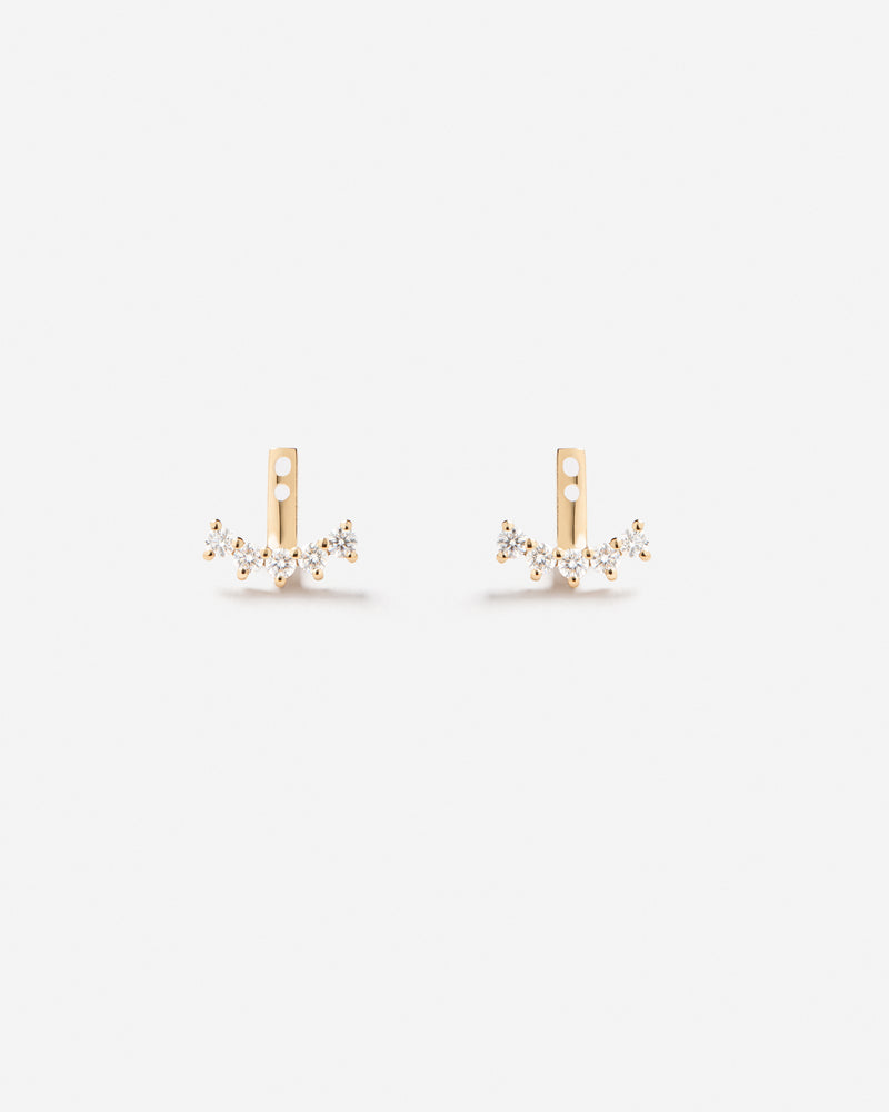 Challenge Cuddle Ear Jackets in 18k Yellow Gold with White Diamonds