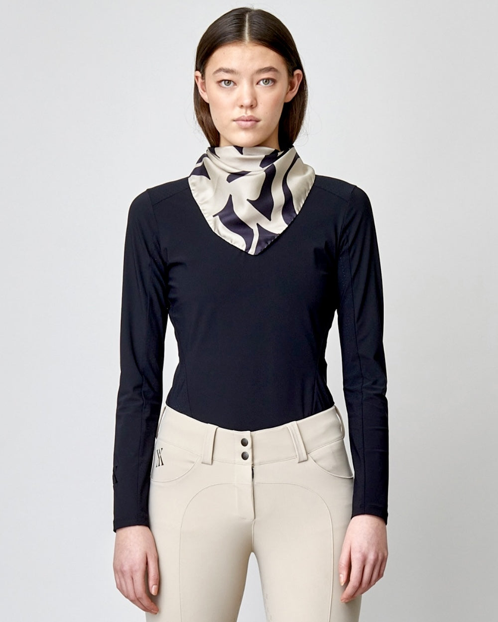 Monogram Silk Scarf in Tan