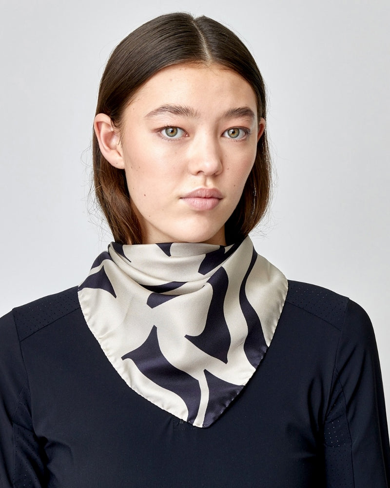 Monogram Silk Scarf in Tan