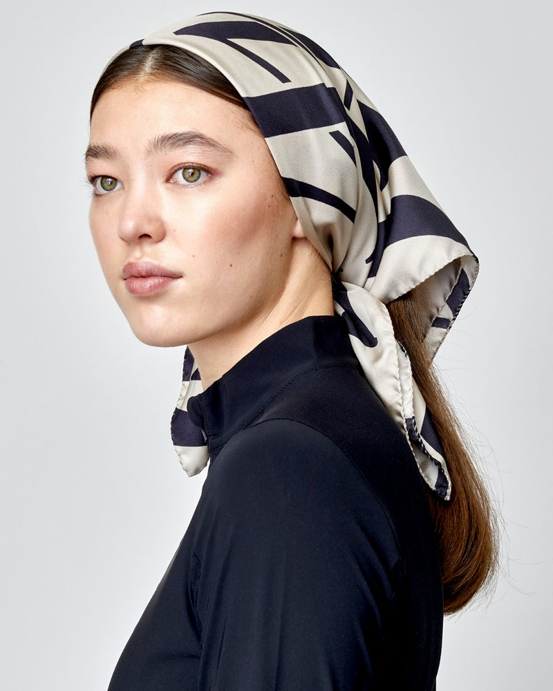 Monogram Silk Scarf in Tan