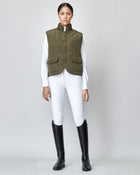 Quilted Riding Vest in Green