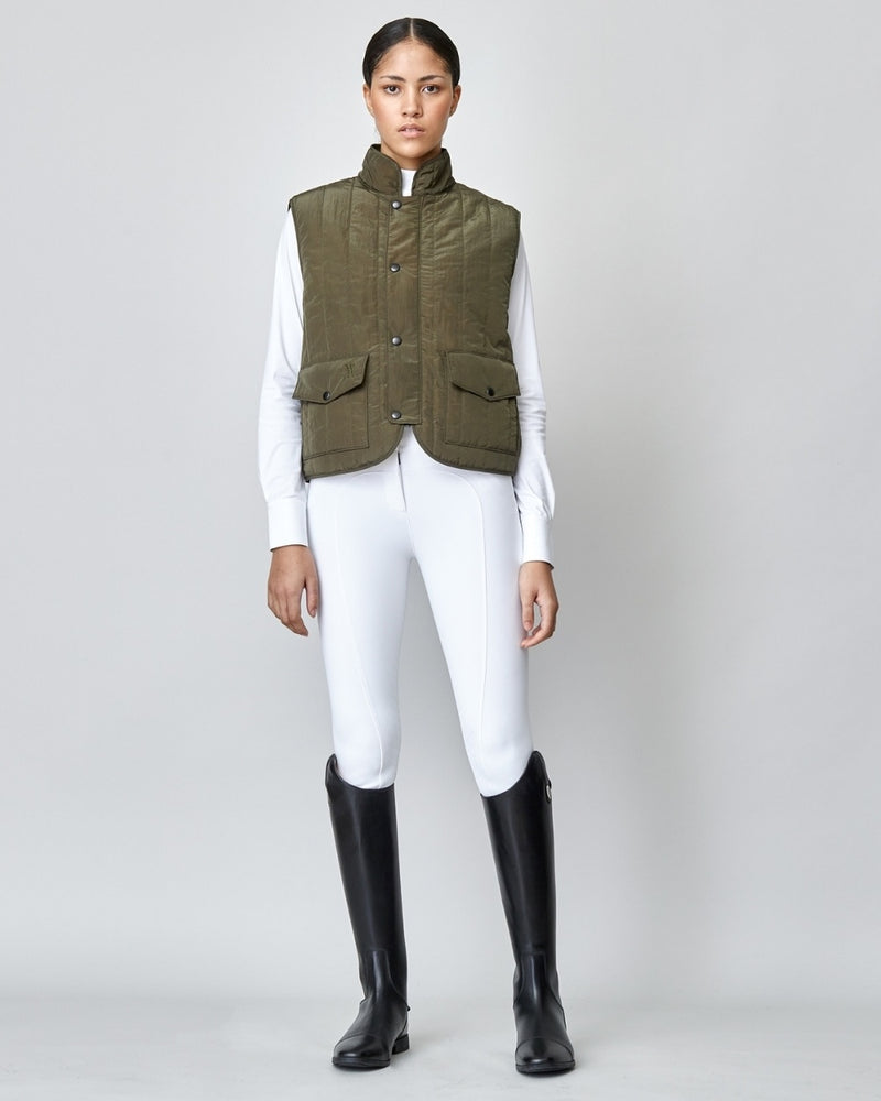 Quilted Riding Vest in Green